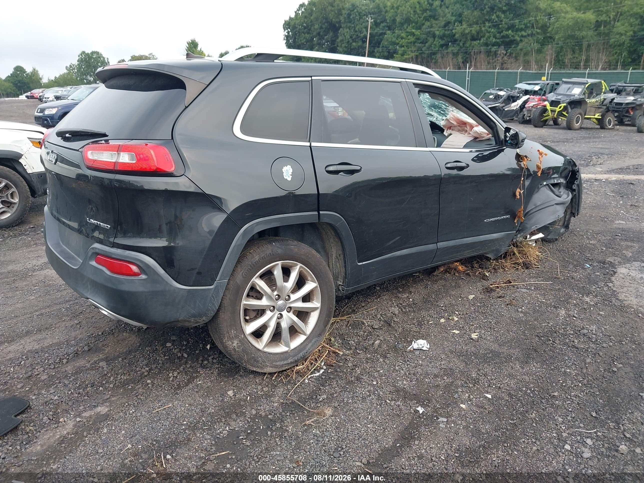 2015 Jeep Cherokee Limited Black vin: 1C4PJMDS5FW719538