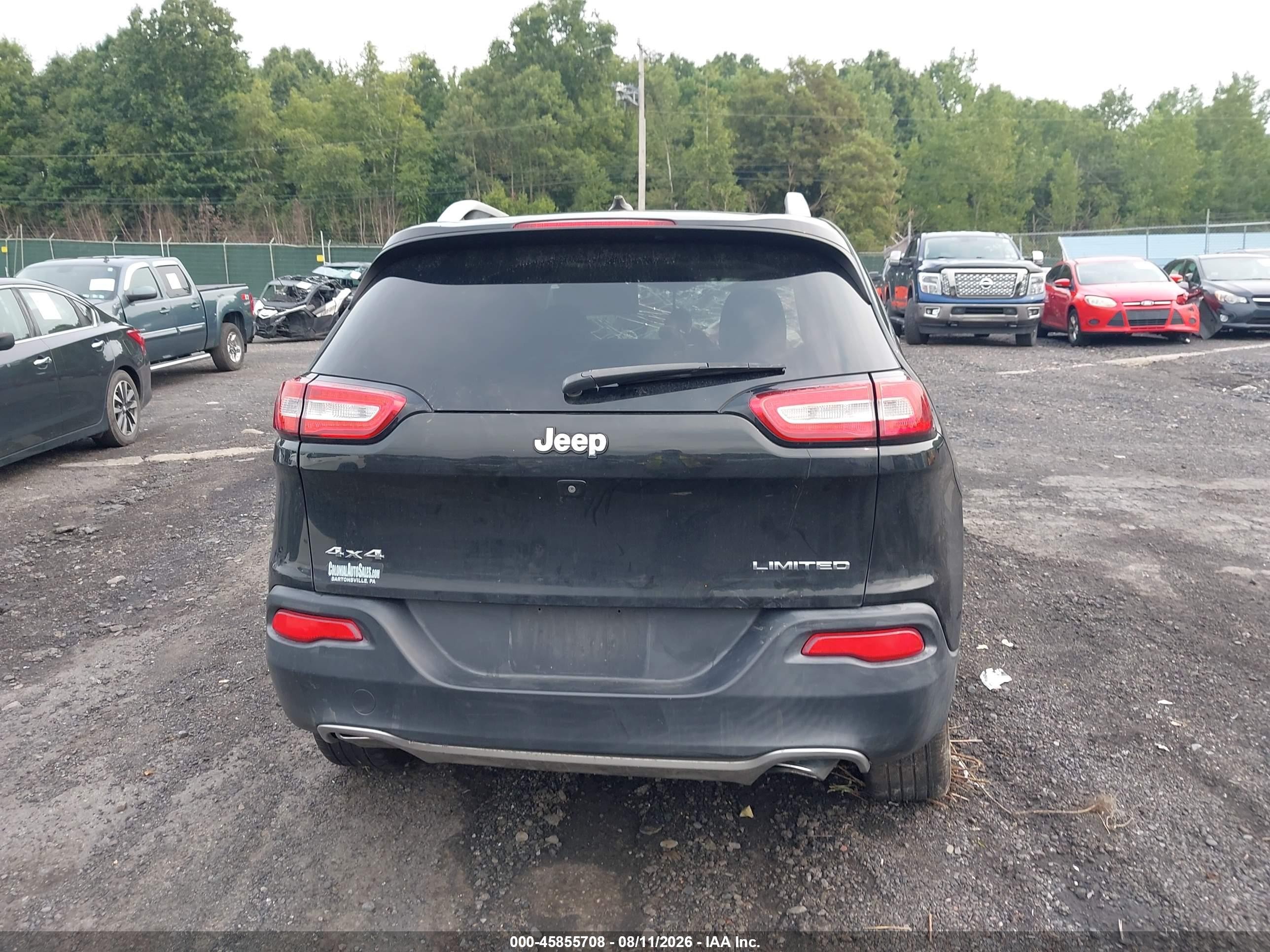 2015 Jeep Cherokee Limited Black vin: 1C4PJMDS5FW719538