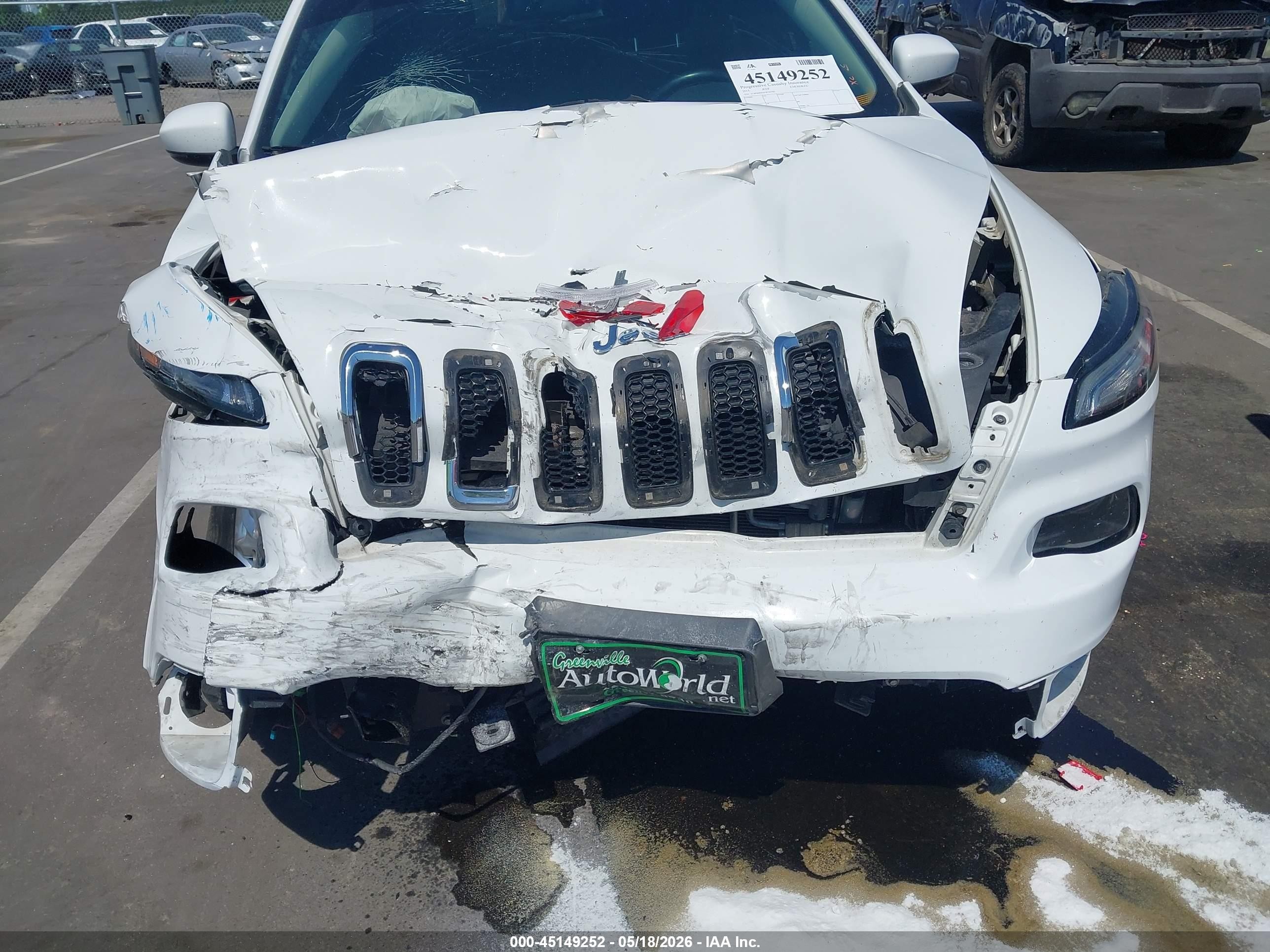 2015 Jeep Cherokee Limited White vin: 1C4PJMDS5FW765581