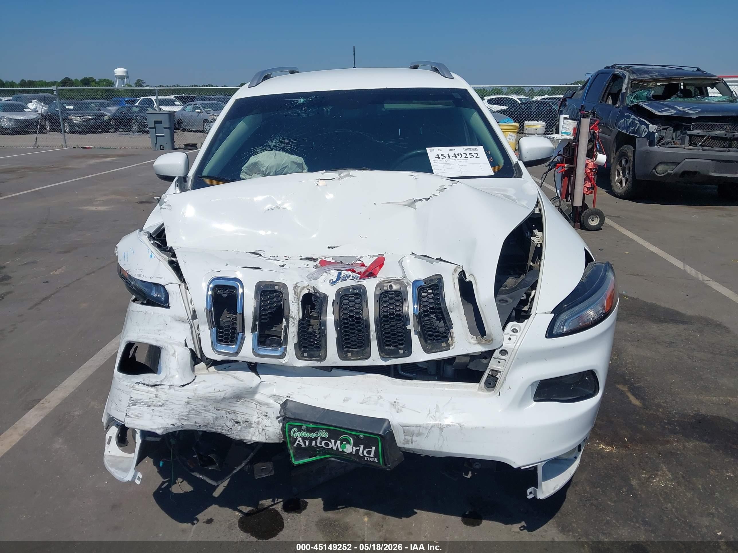 2015 Jeep Cherokee Limited White vin: 1C4PJMDS5FW765581