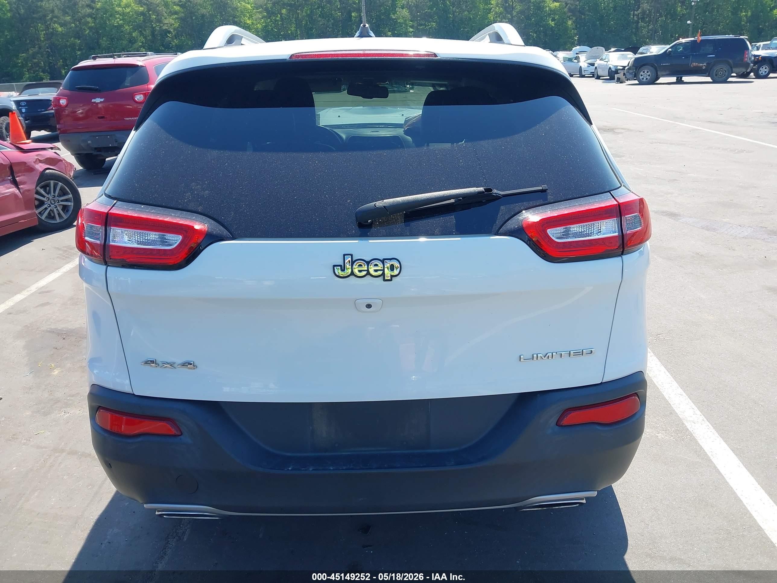 2015 Jeep Cherokee Limited White vin: 1C4PJMDS5FW765581