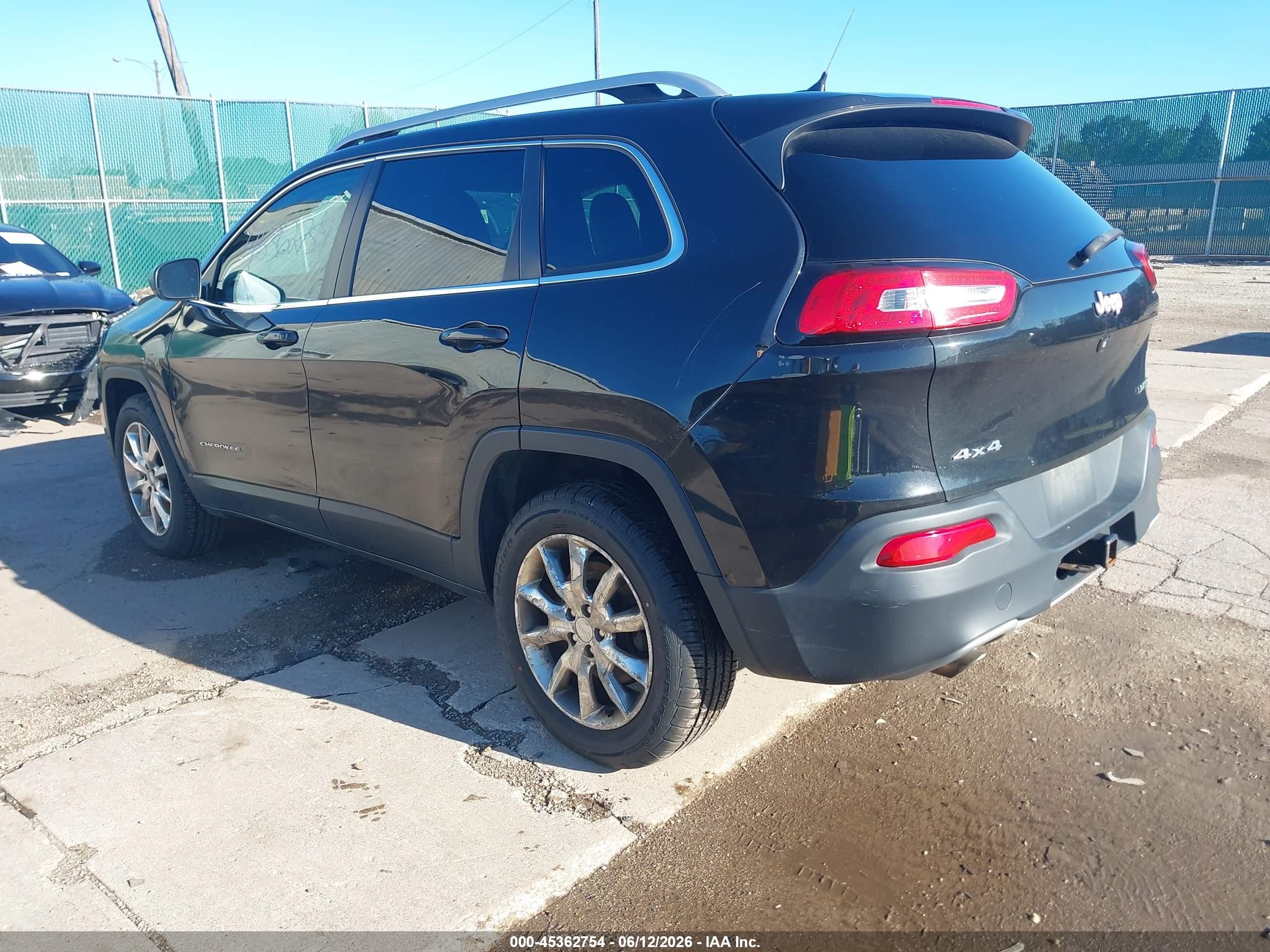 2014 Jeep Cherokee Limited Black vin: 1C4PJMDS6EW133994