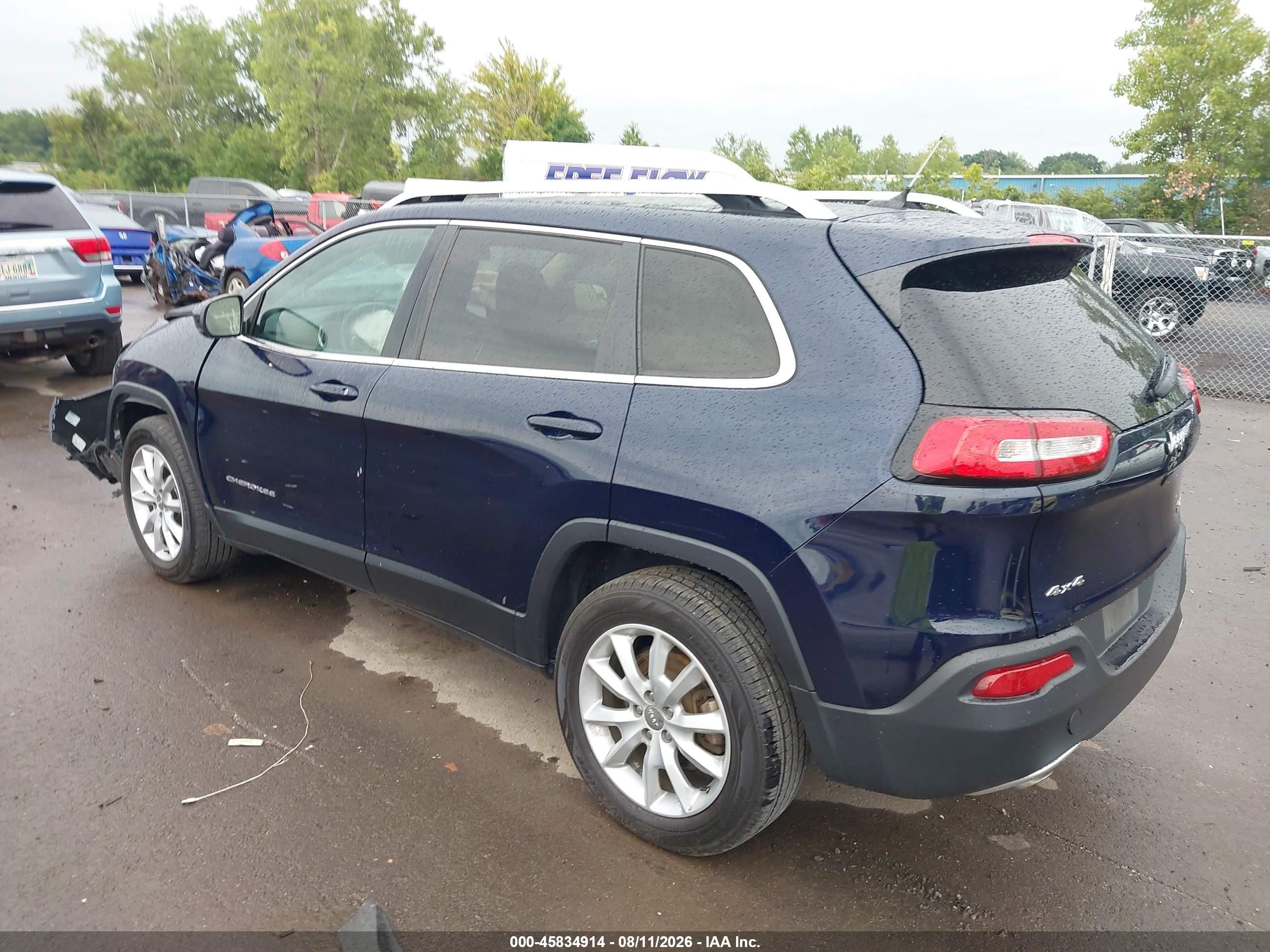2014 Jeep Cherokee Limited Dark Blue vin: 1C4PJMDS6EW156384