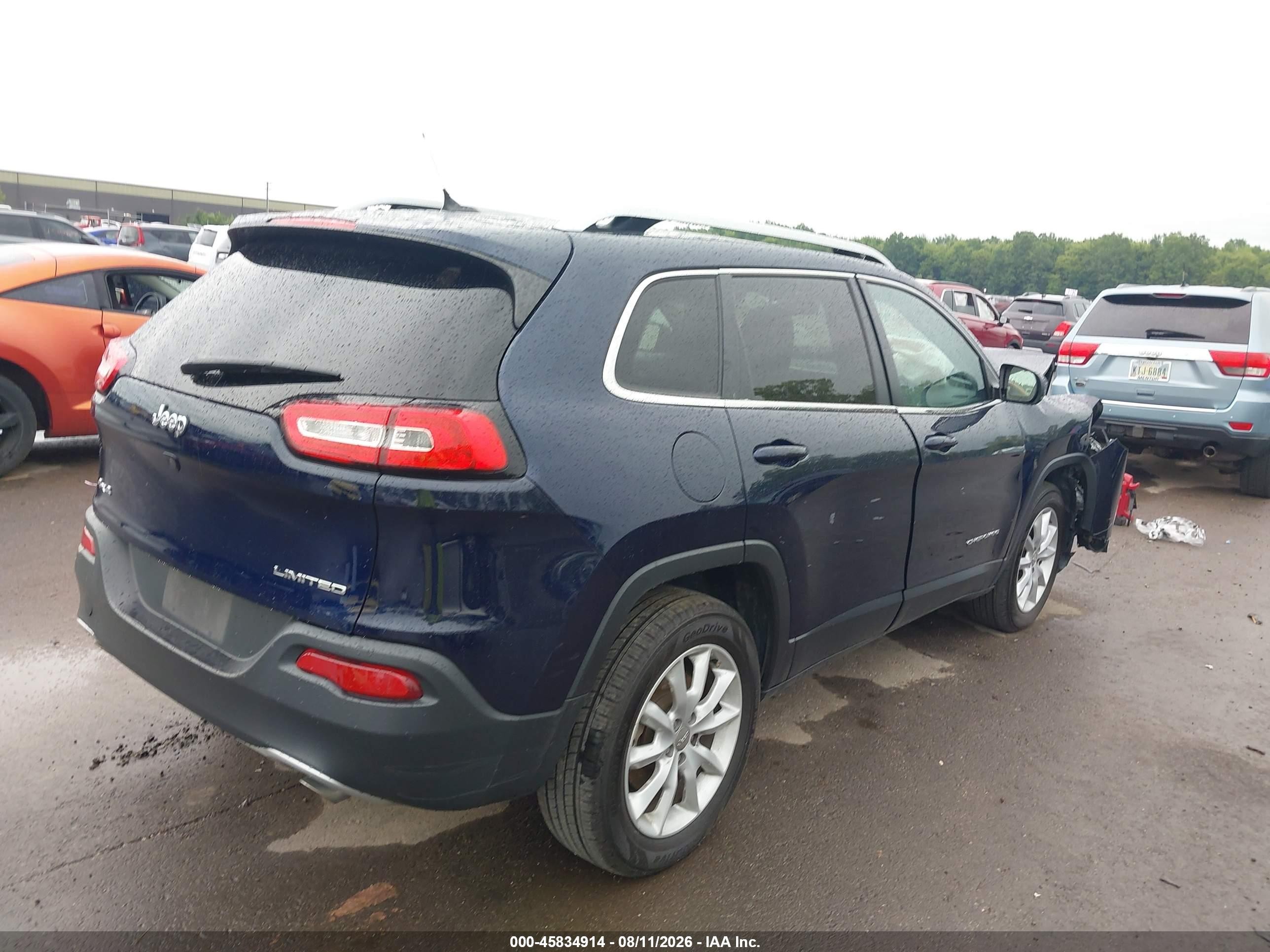 2014 Jeep Cherokee Limited Dark Blue vin: 1C4PJMDS6EW156384