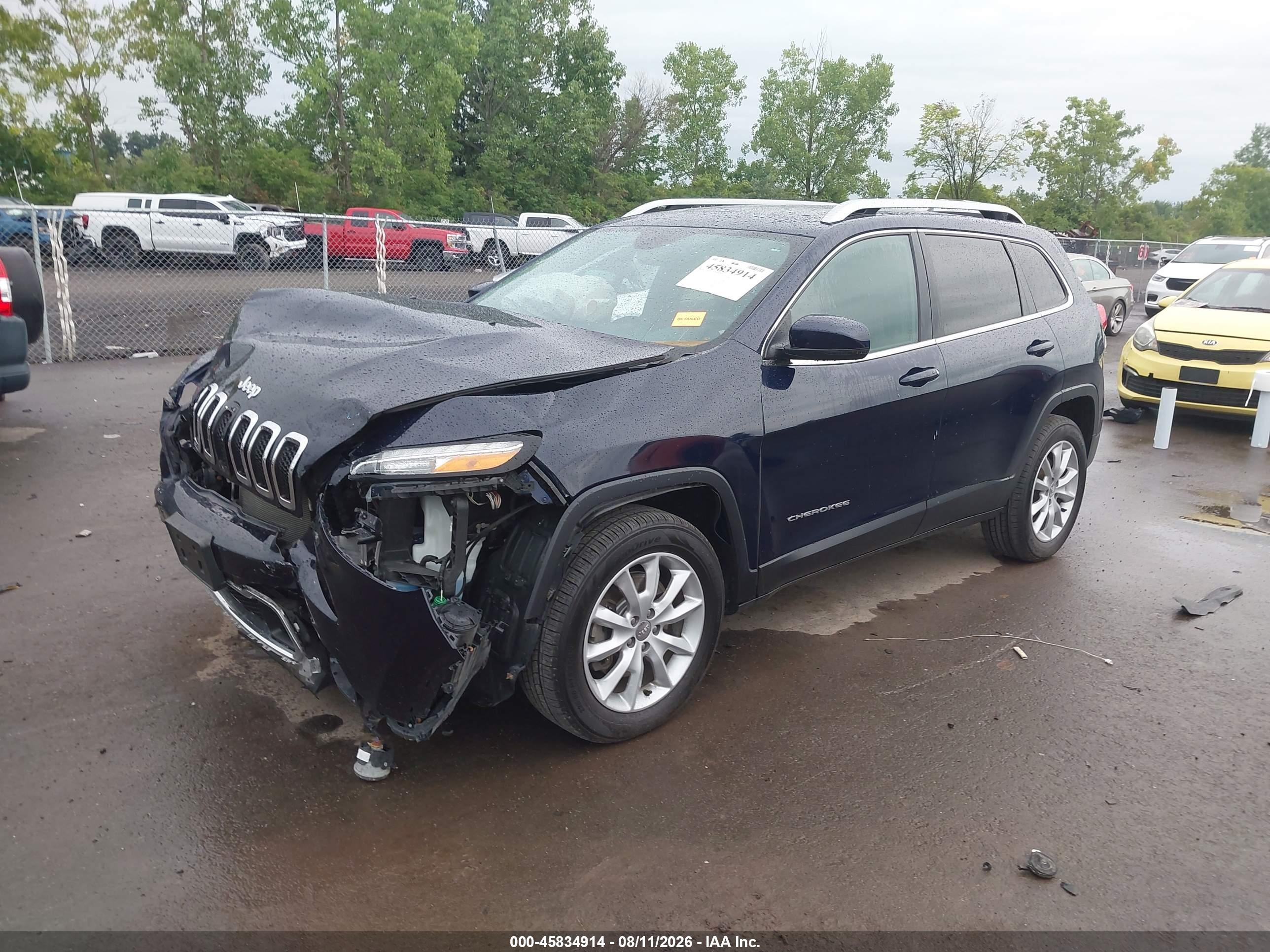 2014 Jeep Cherokee Limited Dark Blue vin: 1C4PJMDS6EW156384