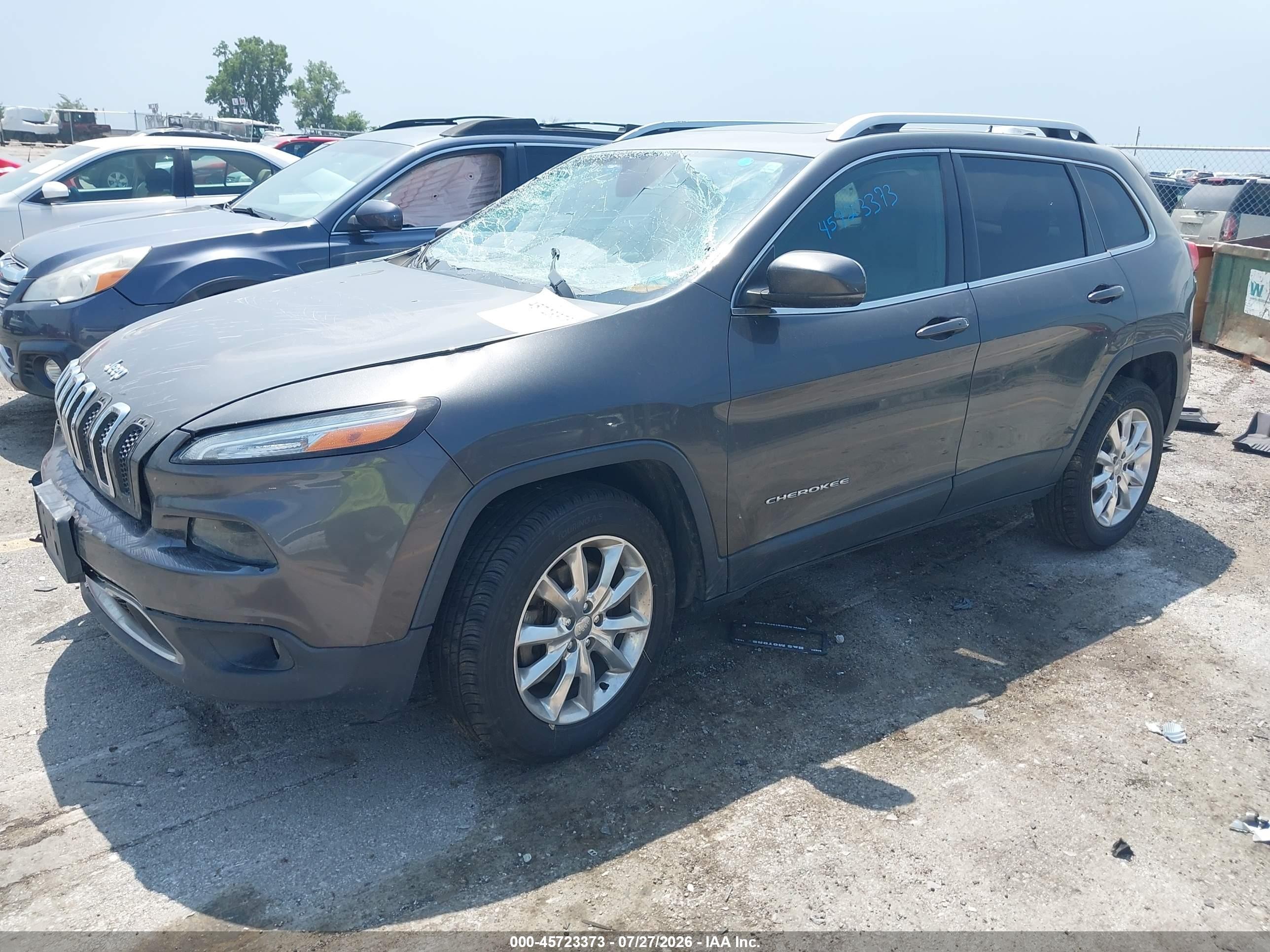 2014 Jeep Cherokee Limited Gray vin: 1C4PJMDS6EW166106