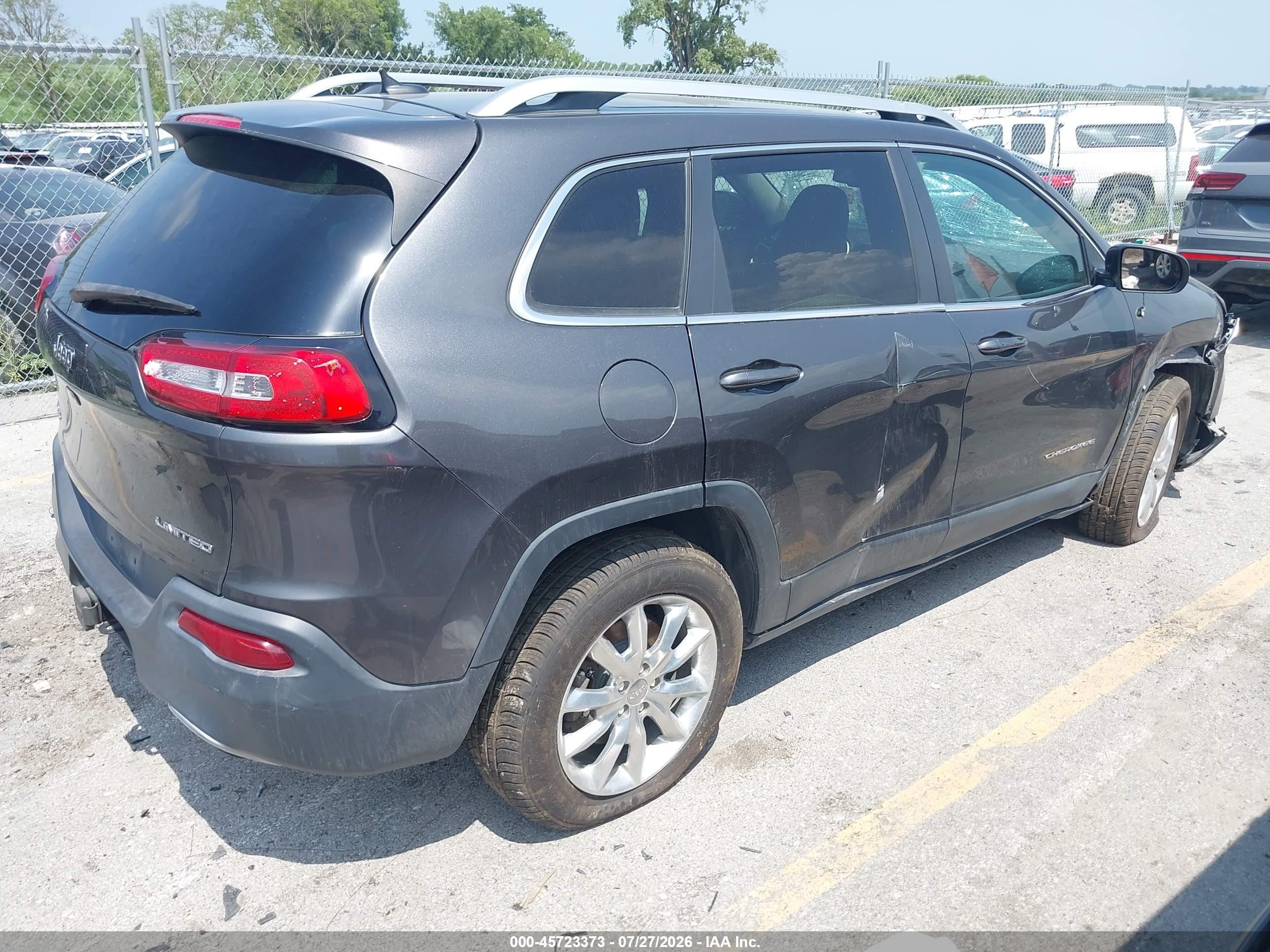 2014 Jeep Cherokee Limited Gray vin: 1C4PJMDS6EW166106