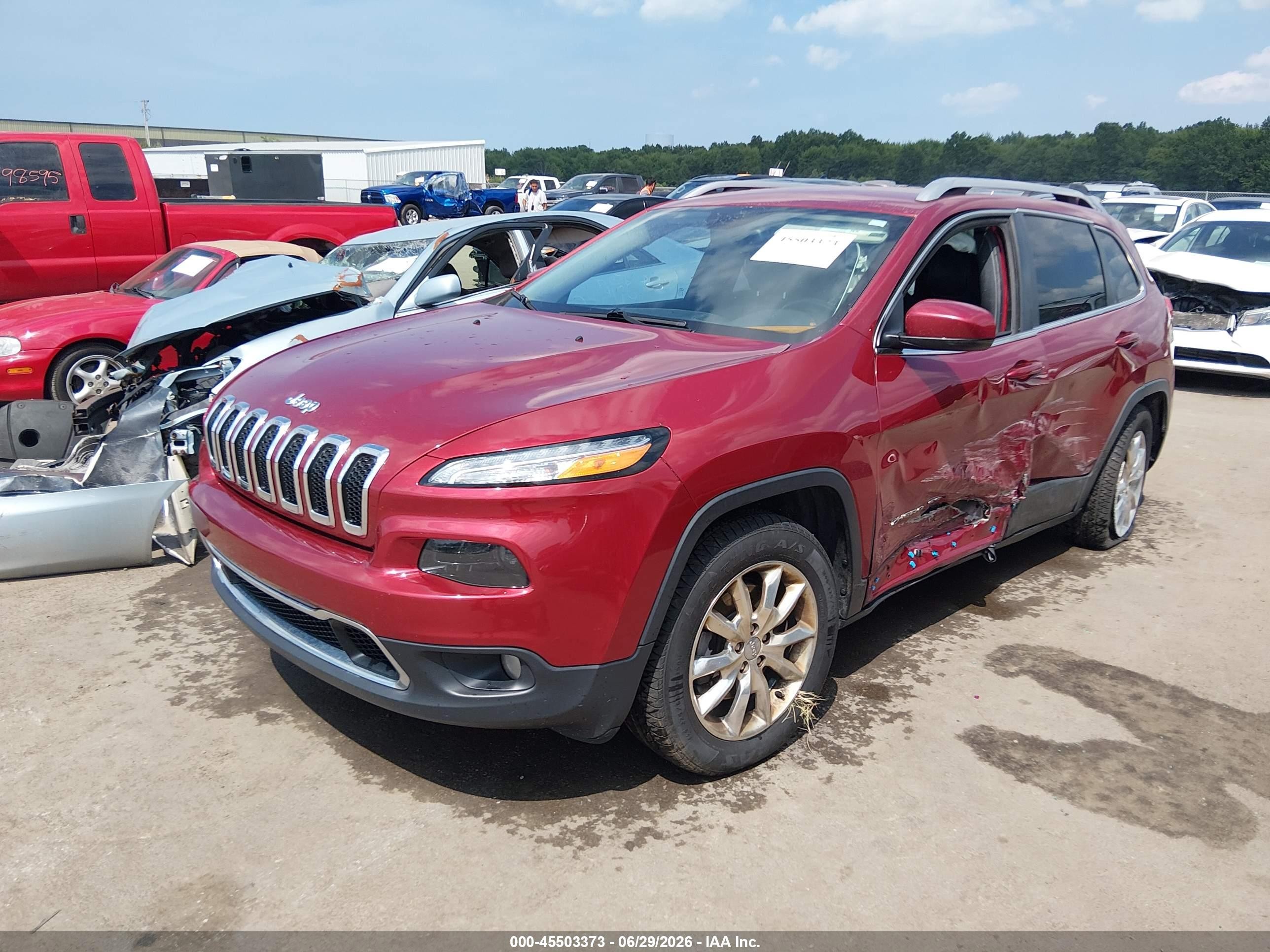 2014 Jeep Cherokee Limited Red vin: 1C4PJMDS6EW170088
