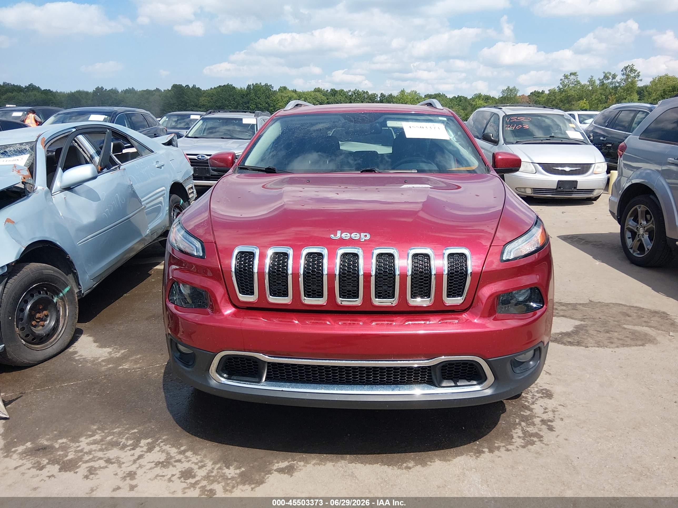 2014 Jeep Cherokee Limited Red vin: 1C4PJMDS6EW170088