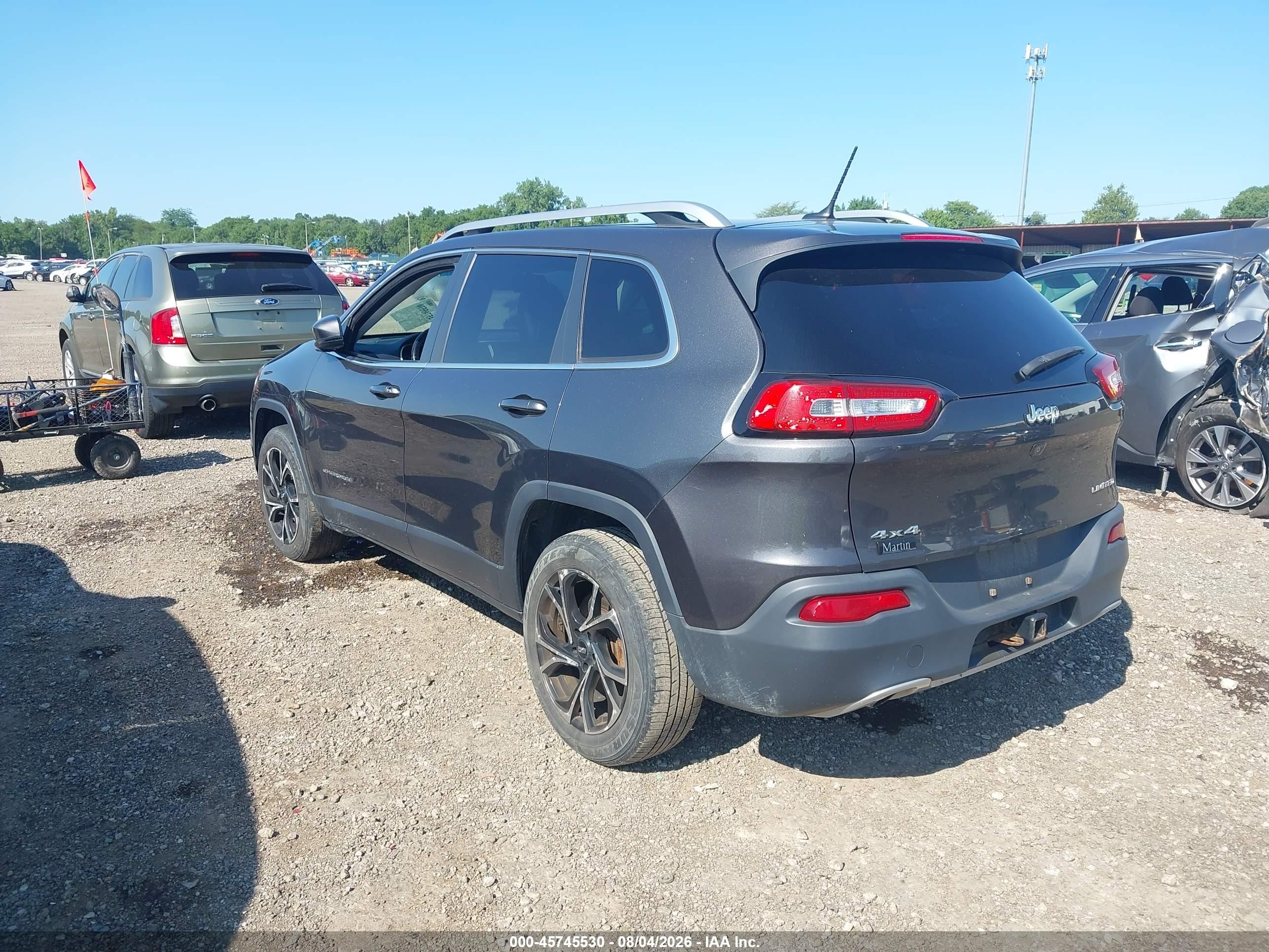 2014 Jeep Cherokee Limited Gray vin: 1C4PJMDS6EW198098