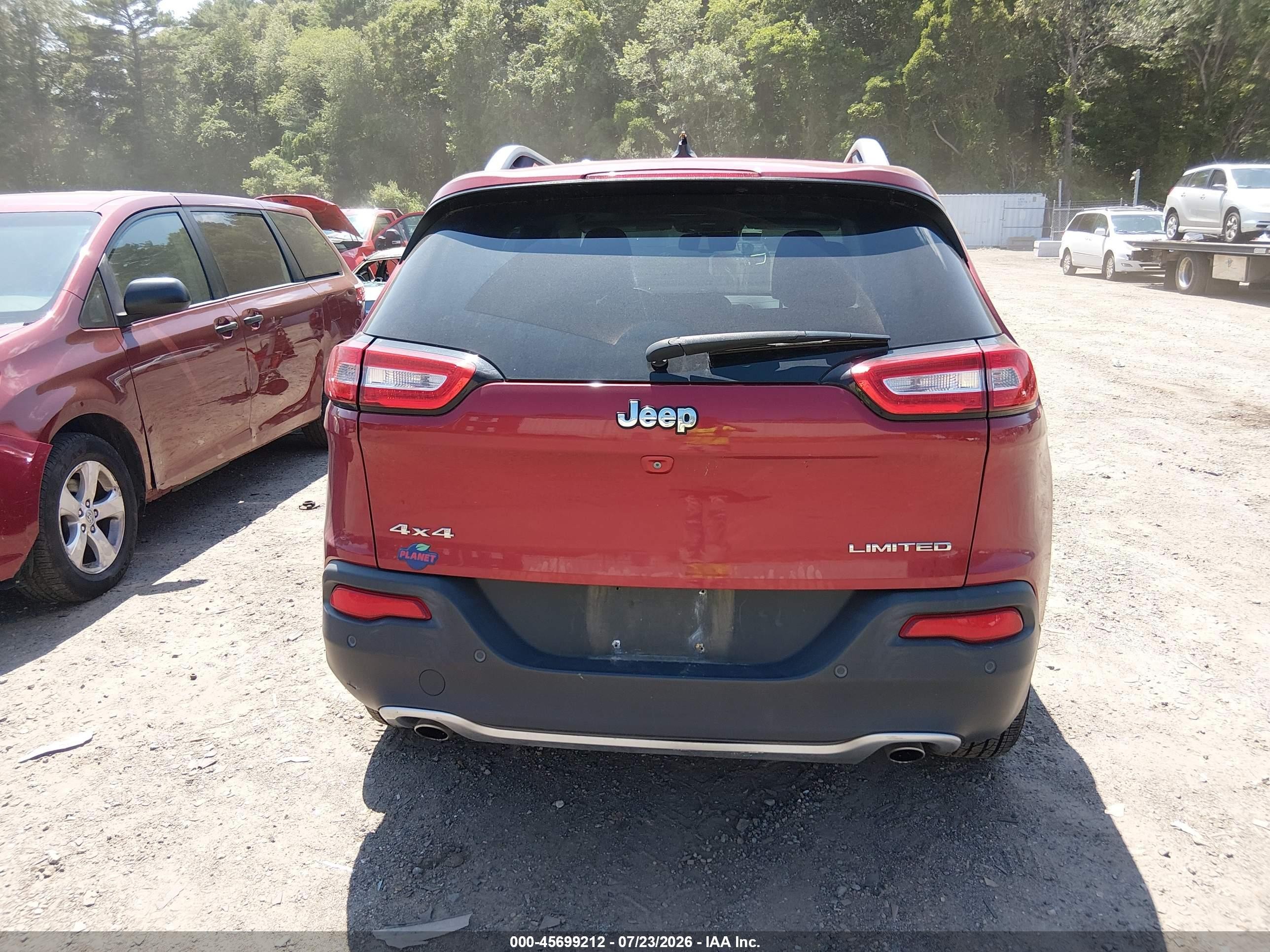 2014 Jeep Cherokee Limited Red vin: 1C4PJMDS6EW281885