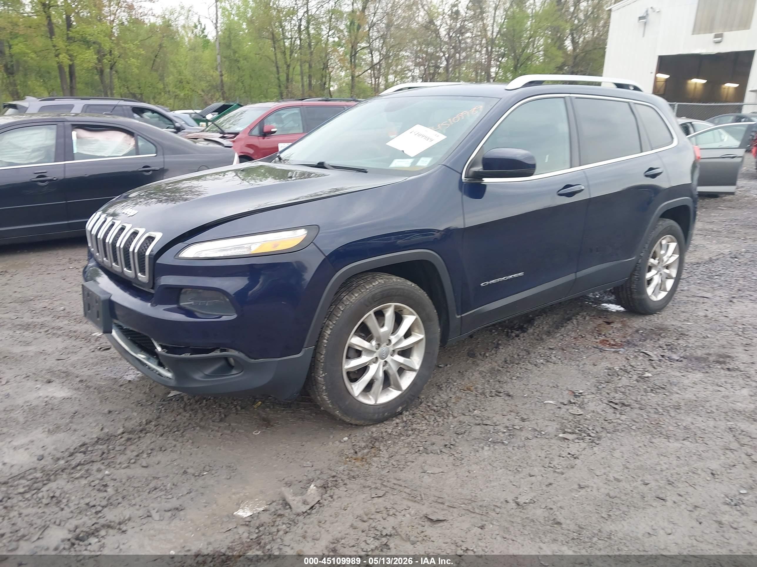 2015 Jeep Cherokee Limited Blue vin: 1C4PJMDS6FW613714