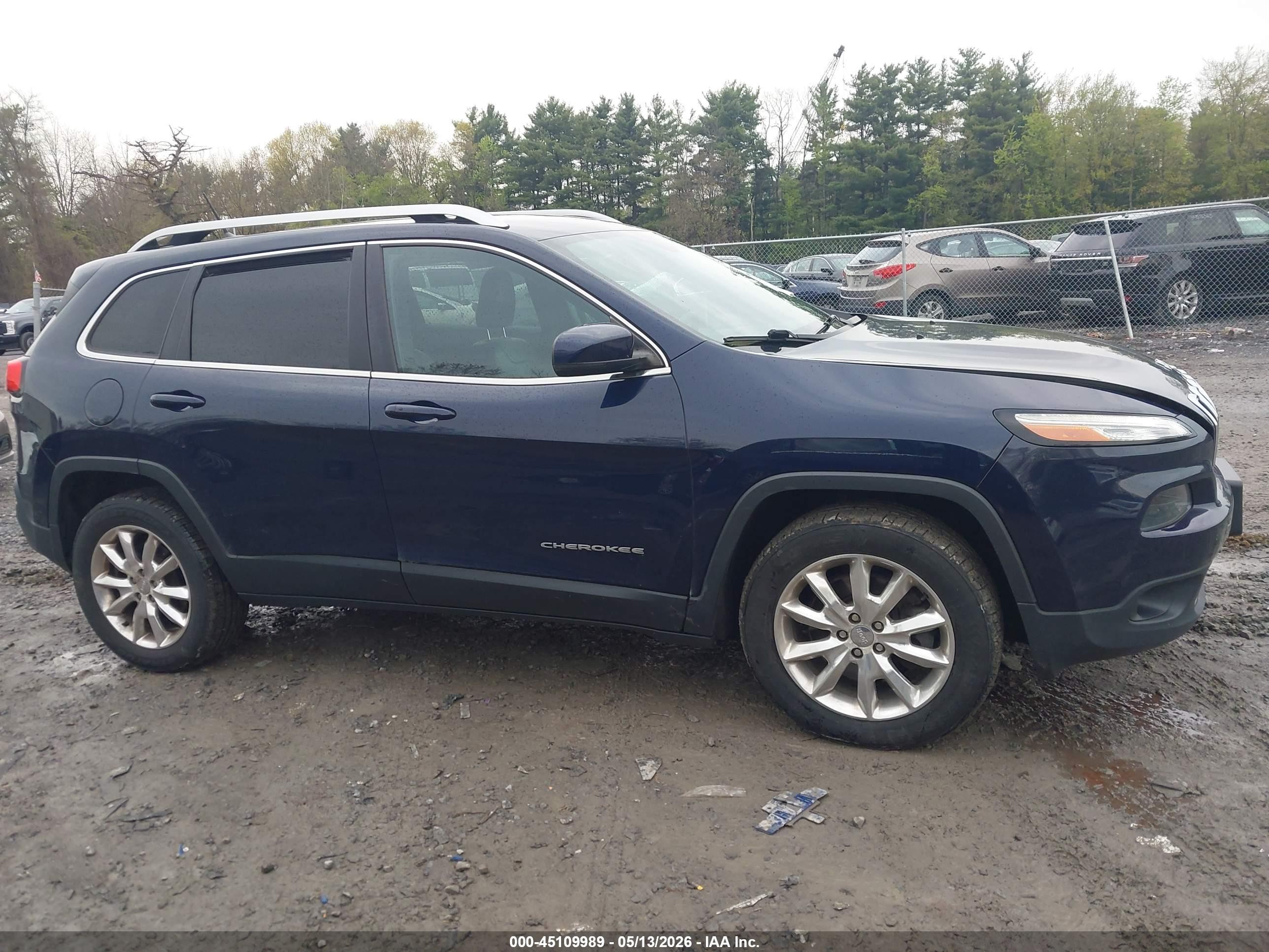2015 Jeep Cherokee Limited Blue vin: 1C4PJMDS6FW613714