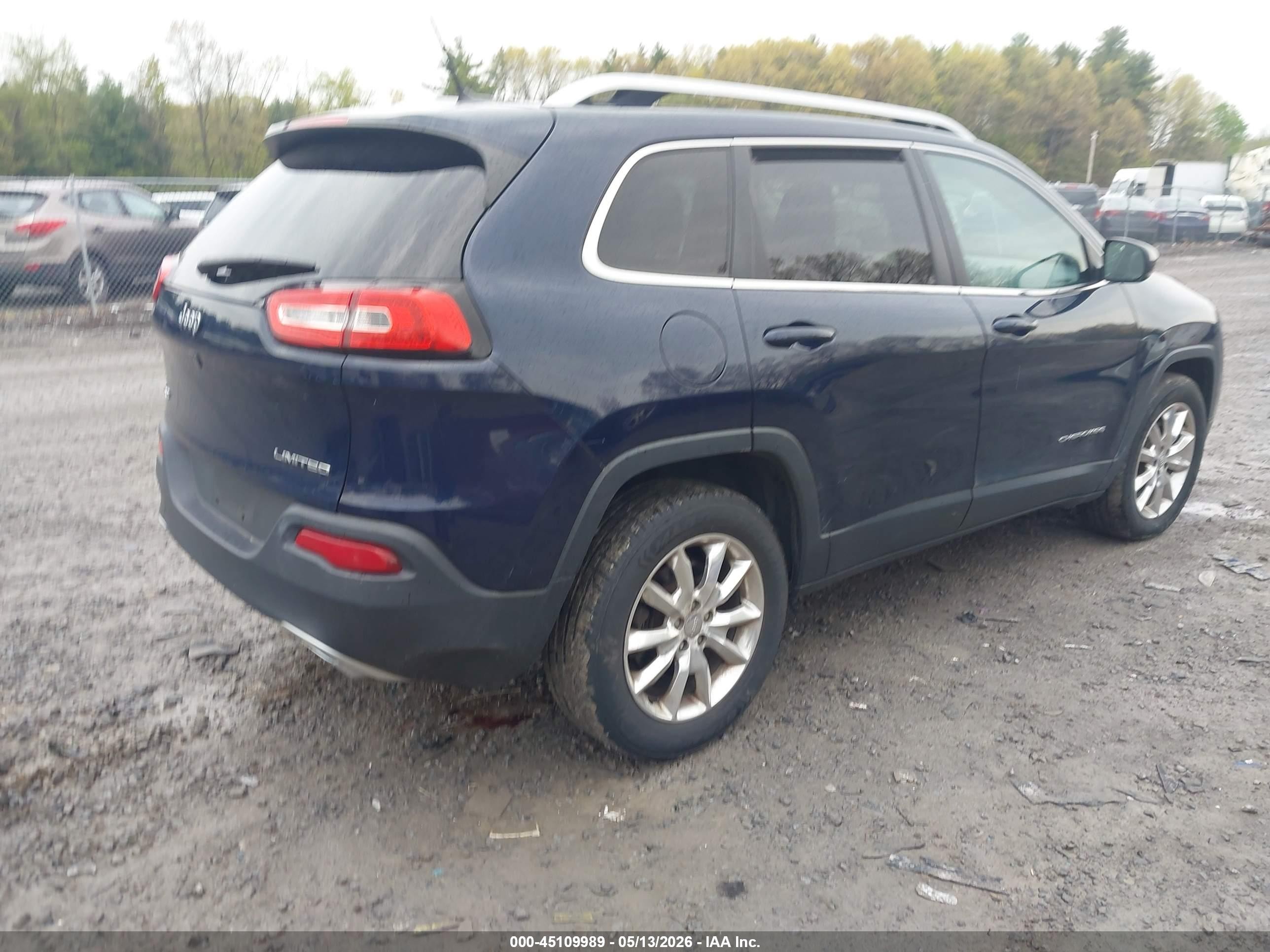 2015 Jeep Cherokee Limited Blue vin: 1C4PJMDS6FW613714