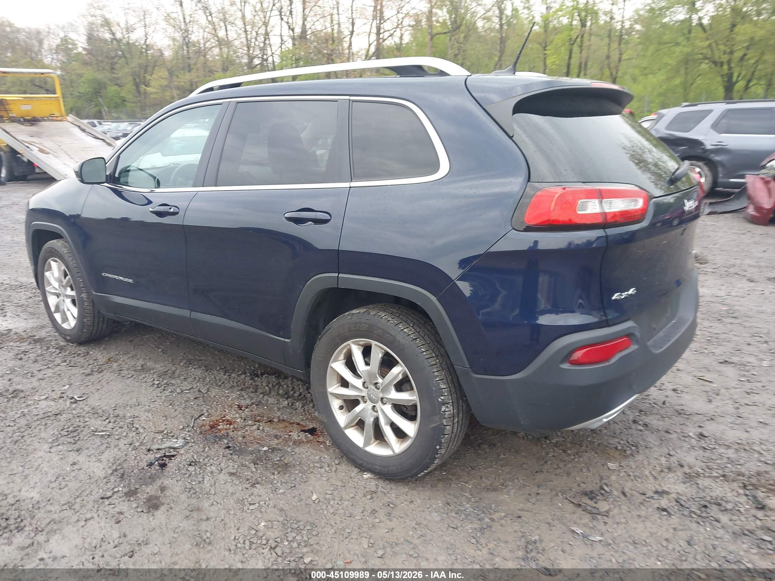 2015 Jeep Cherokee Limited Blue vin: 1C4PJMDS6FW613714