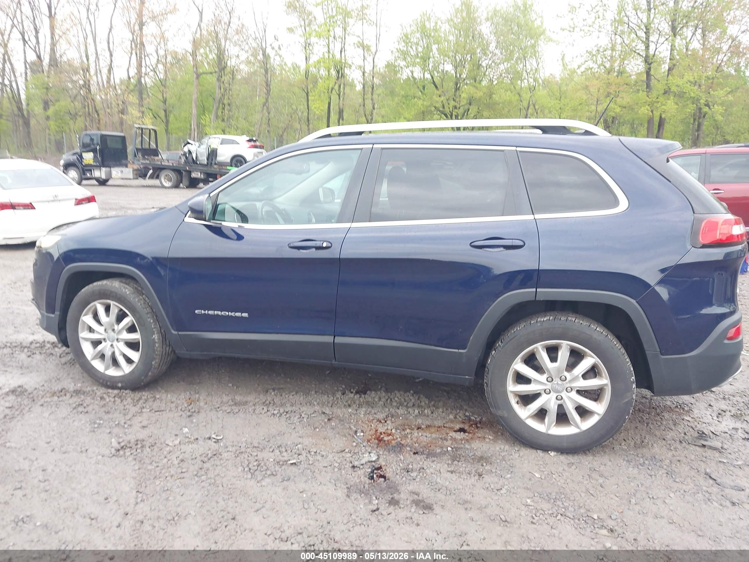 2015 Jeep Cherokee Limited Blue vin: 1C4PJMDS6FW613714