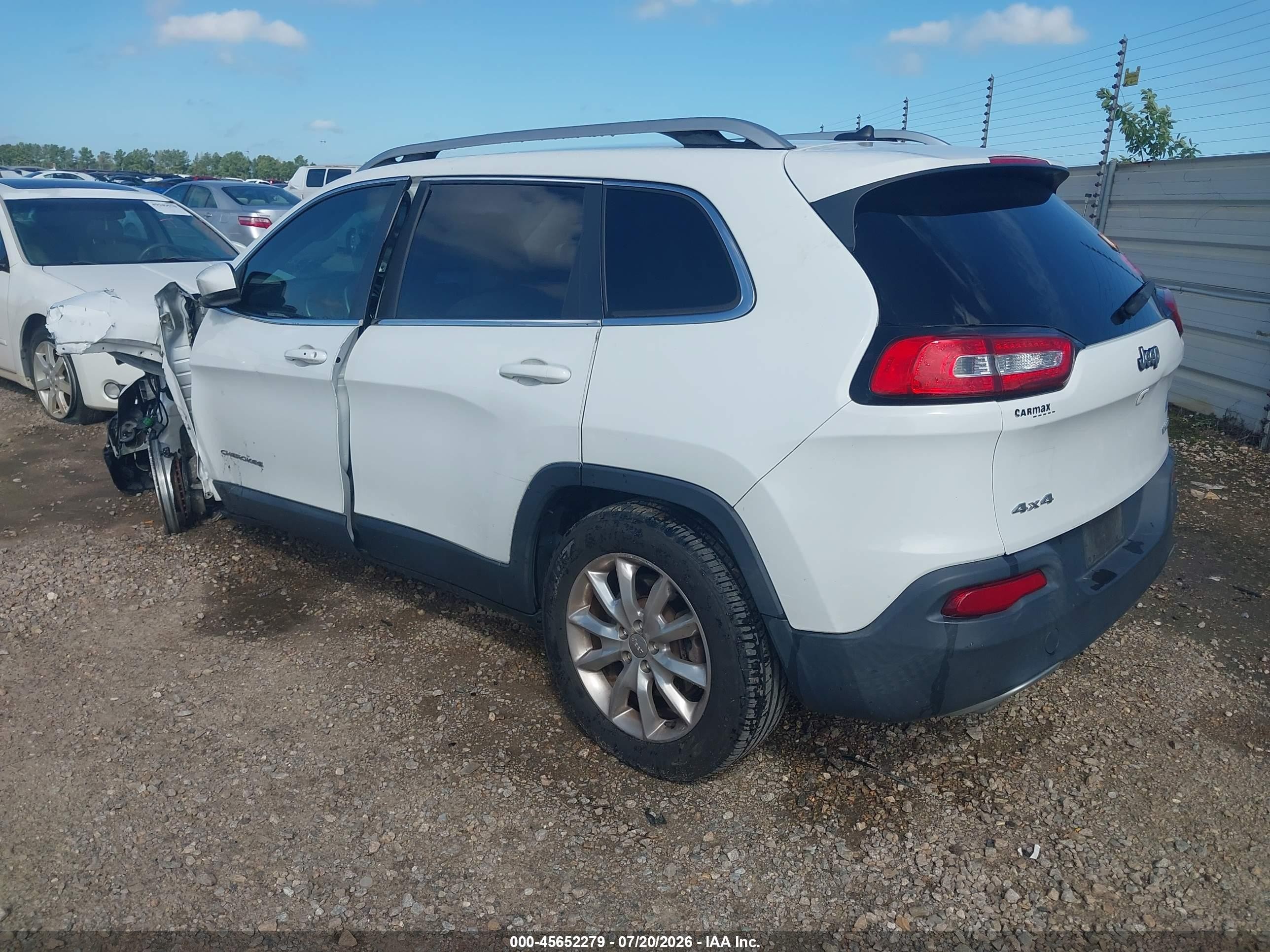 2015 Jeep Cherokee Limited White vin: 1C4PJMDS6FW640265