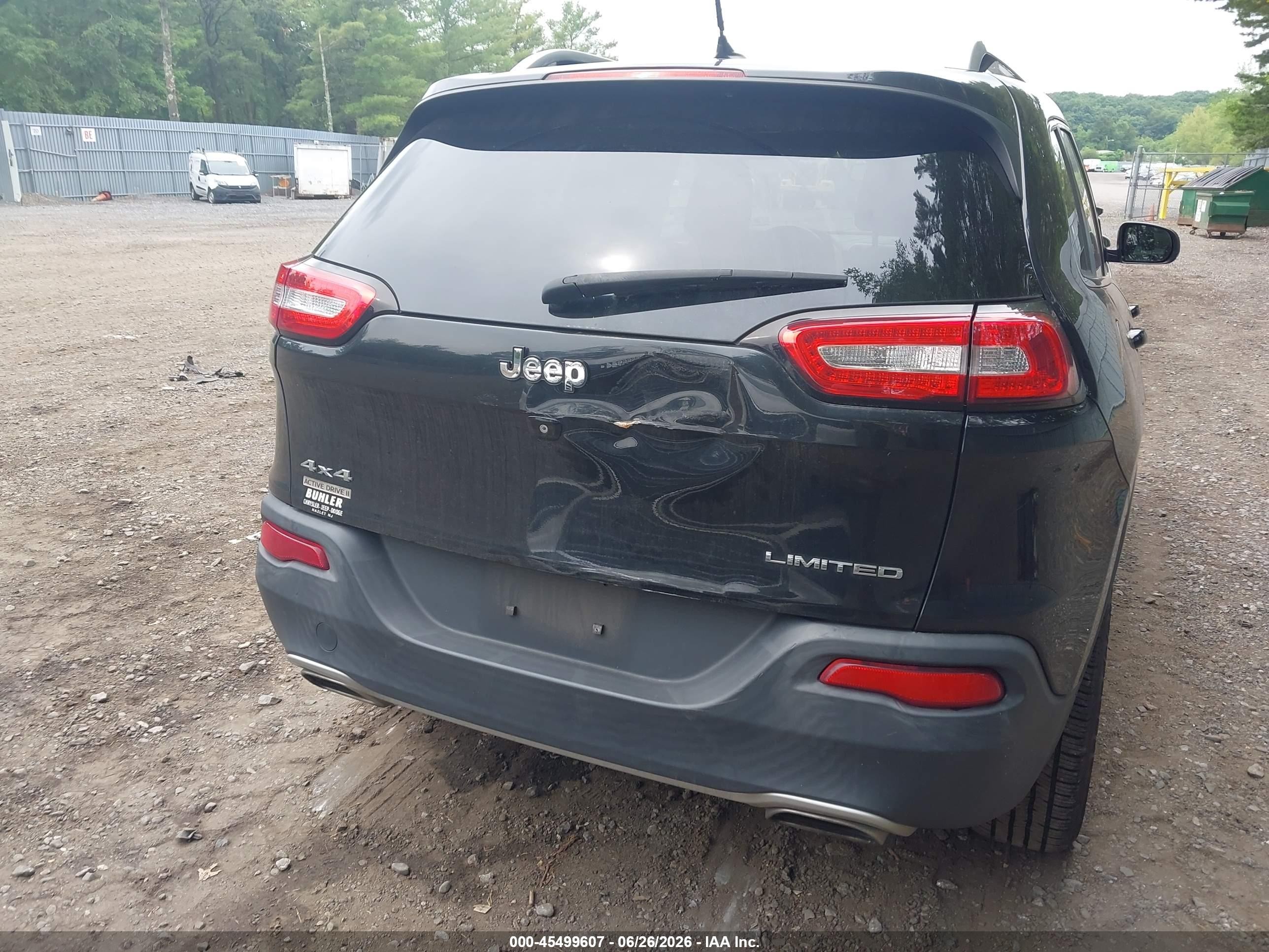 2015 Jeep Cherokee Limited Black vin: 1C4PJMDS6FW675985