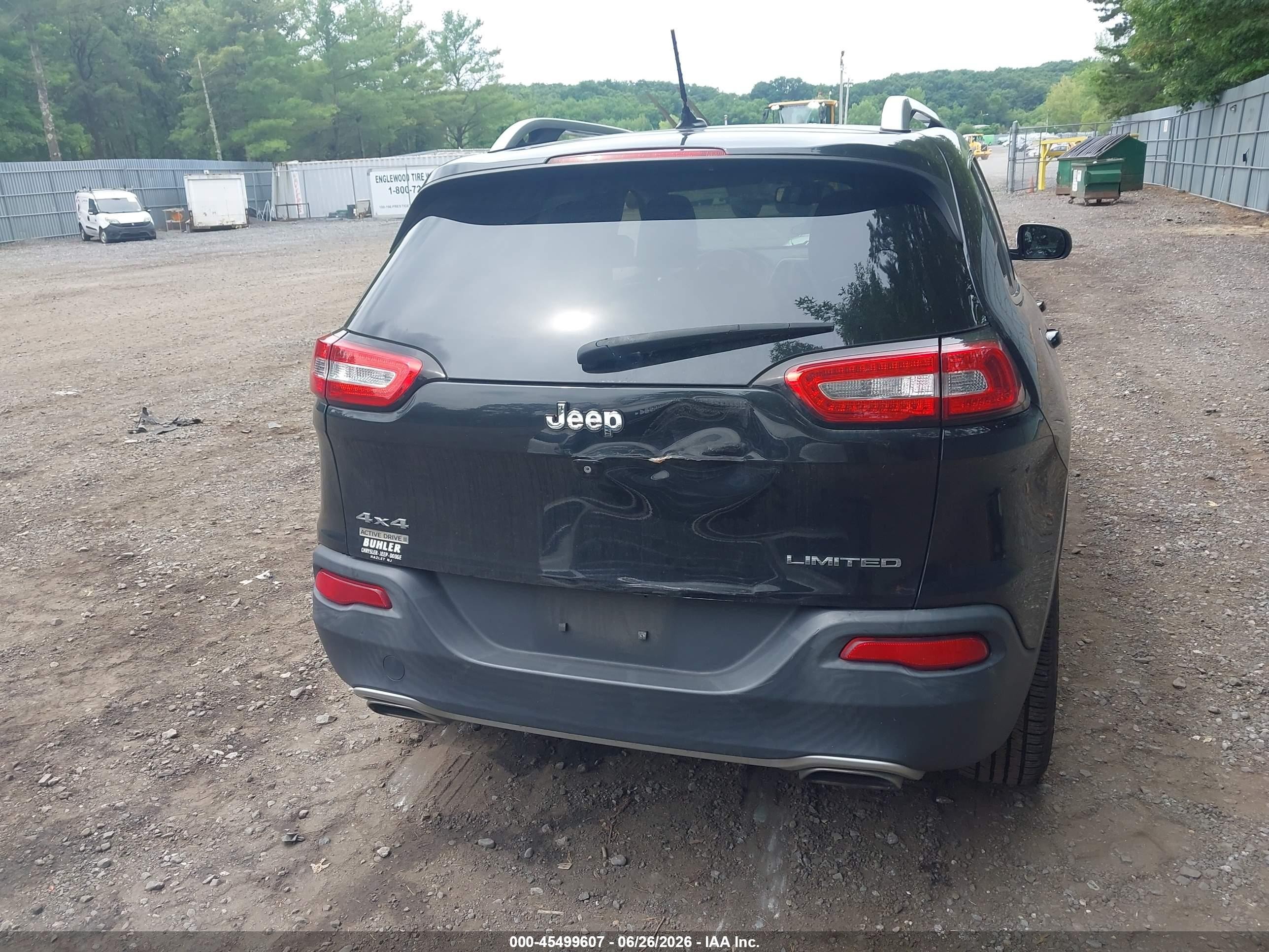 2015 Jeep Cherokee Limited Black vin: 1C4PJMDS6FW675985