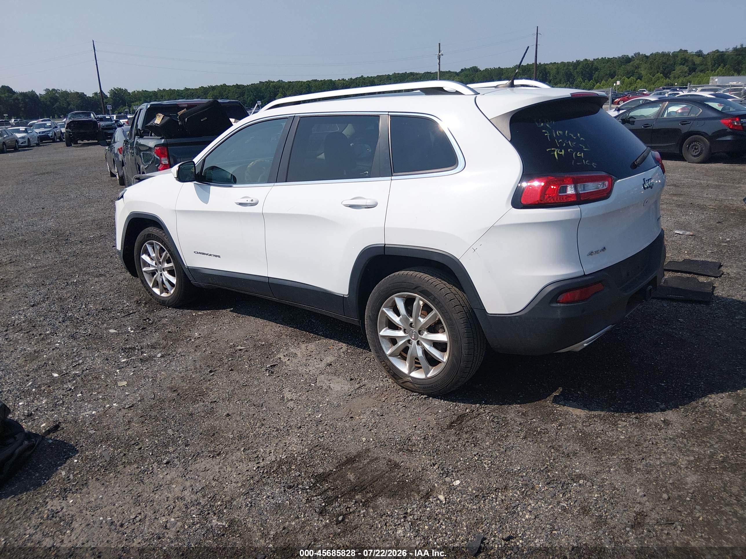 2015 Jeep Cherokee Limited White vin: 1C4PJMDS6FW727499