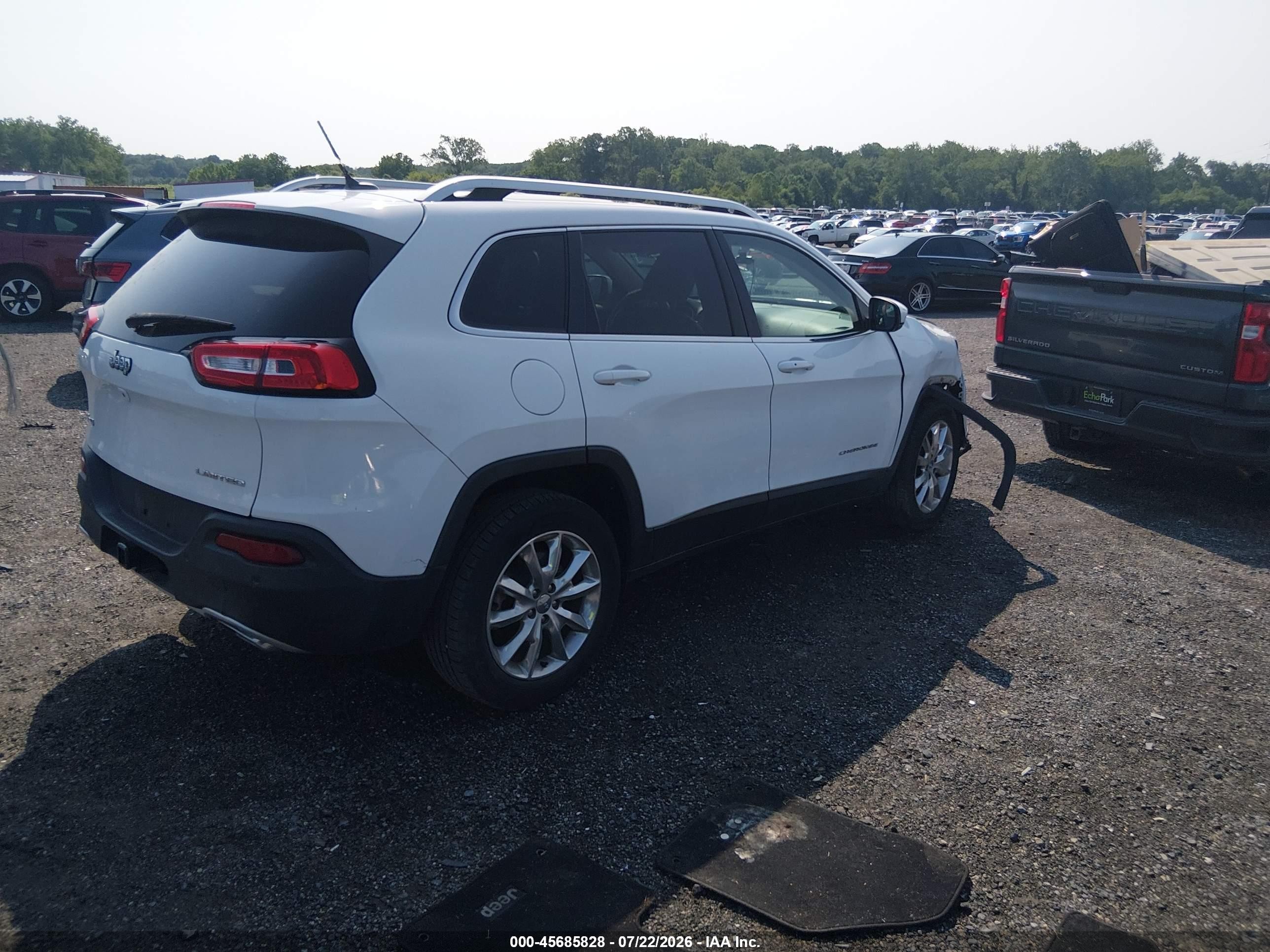 2015 Jeep Cherokee Limited White vin: 1C4PJMDS6FW727499