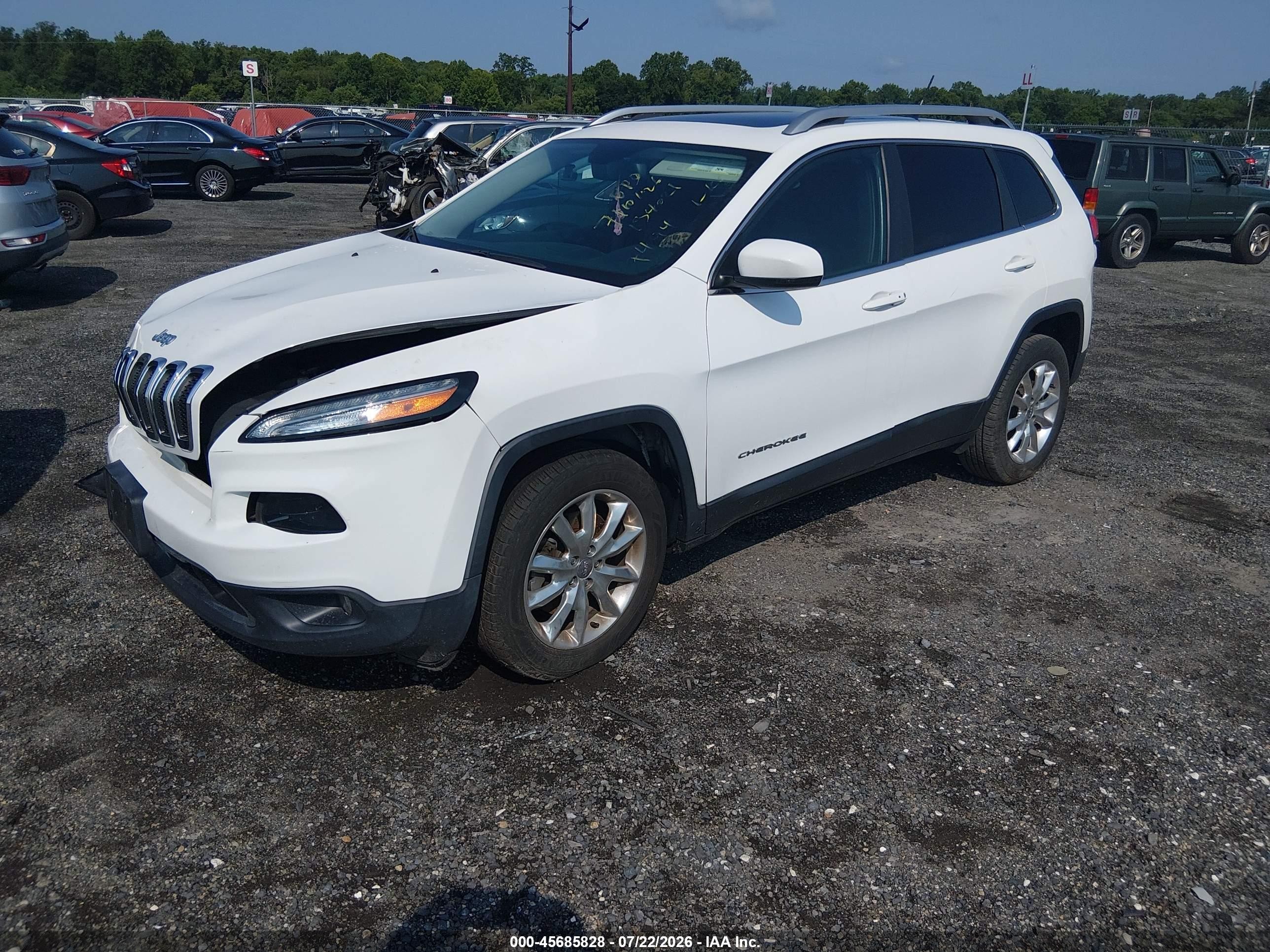 2015 Jeep Cherokee Limited White vin: 1C4PJMDS6FW727499