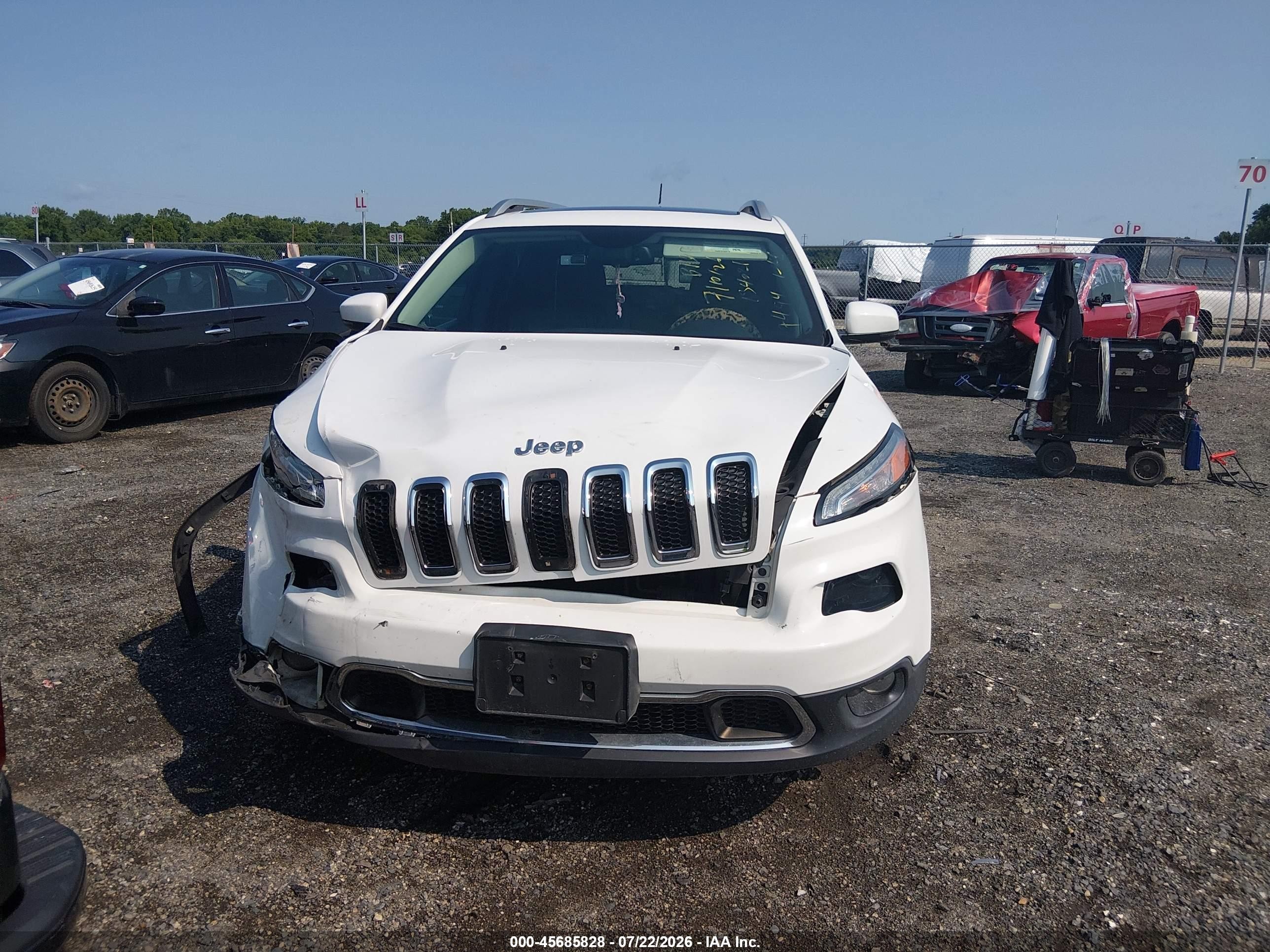 2015 Jeep Cherokee Limited White vin: 1C4PJMDS6FW727499