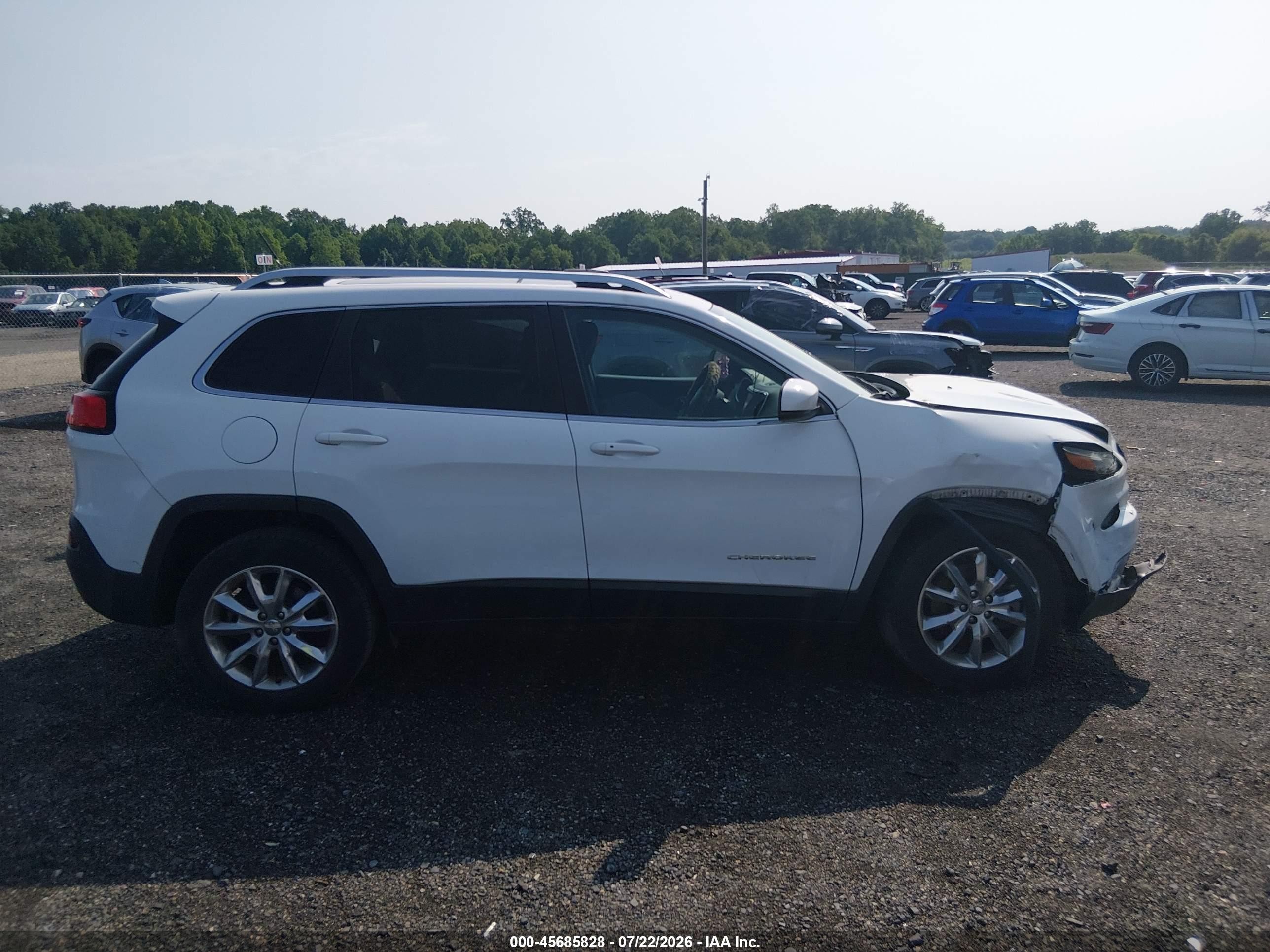2015 Jeep Cherokee Limited White vin: 1C4PJMDS6FW727499