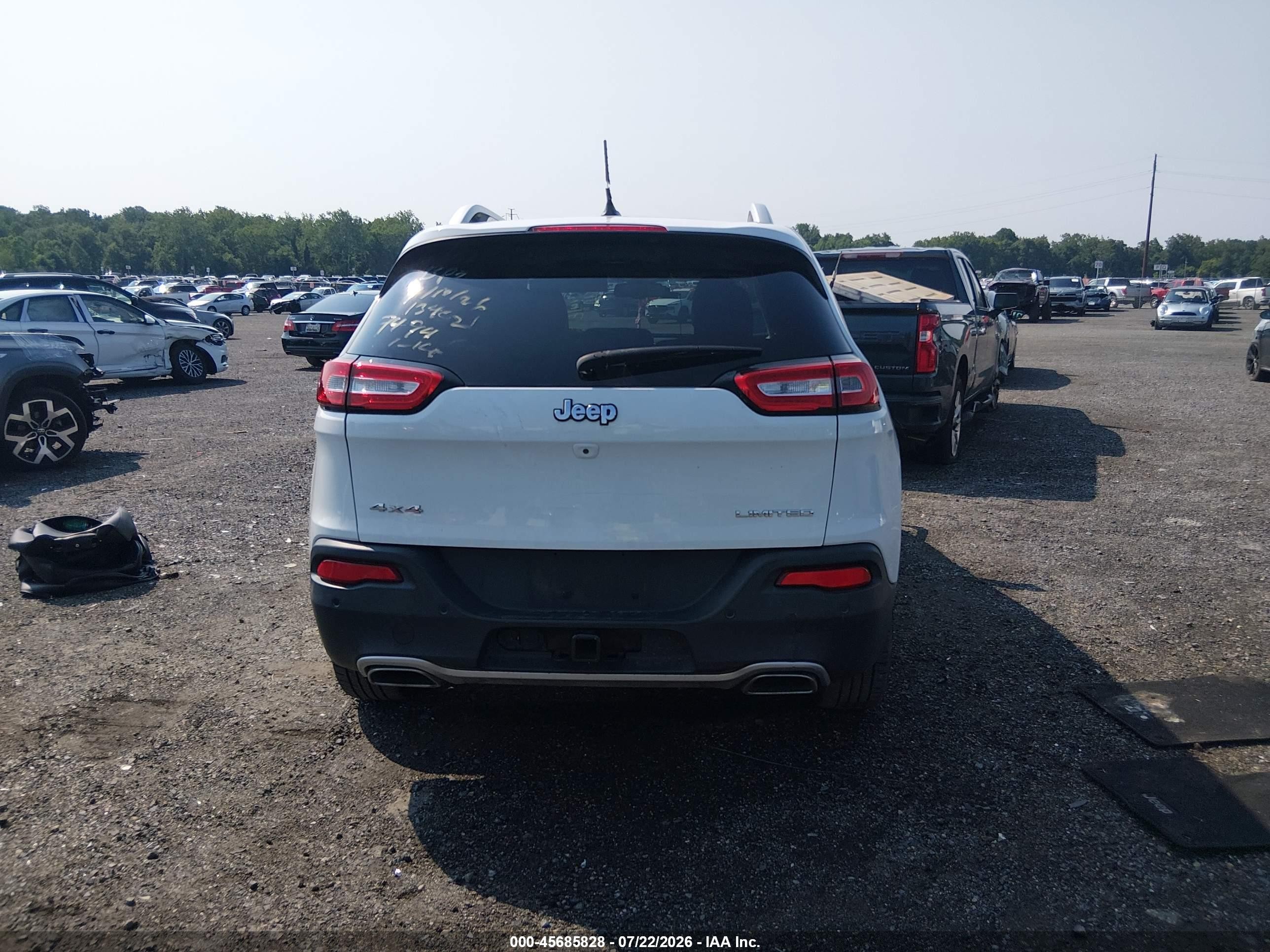 2015 Jeep Cherokee Limited White vin: 1C4PJMDS6FW727499