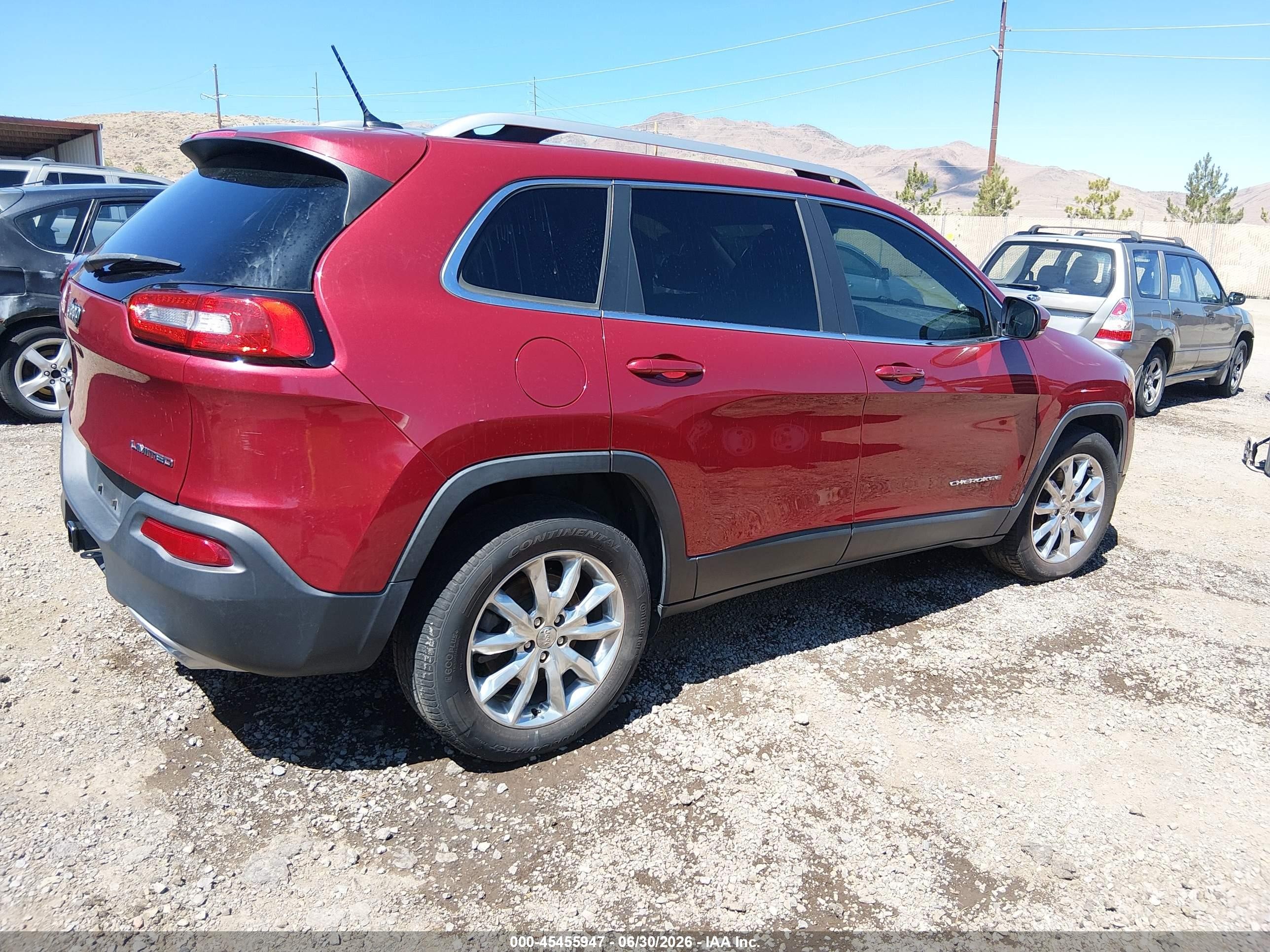 2015 Jeep Cherokee Limited Темно-бордовый vin: 1C4PJMDS6FW728331