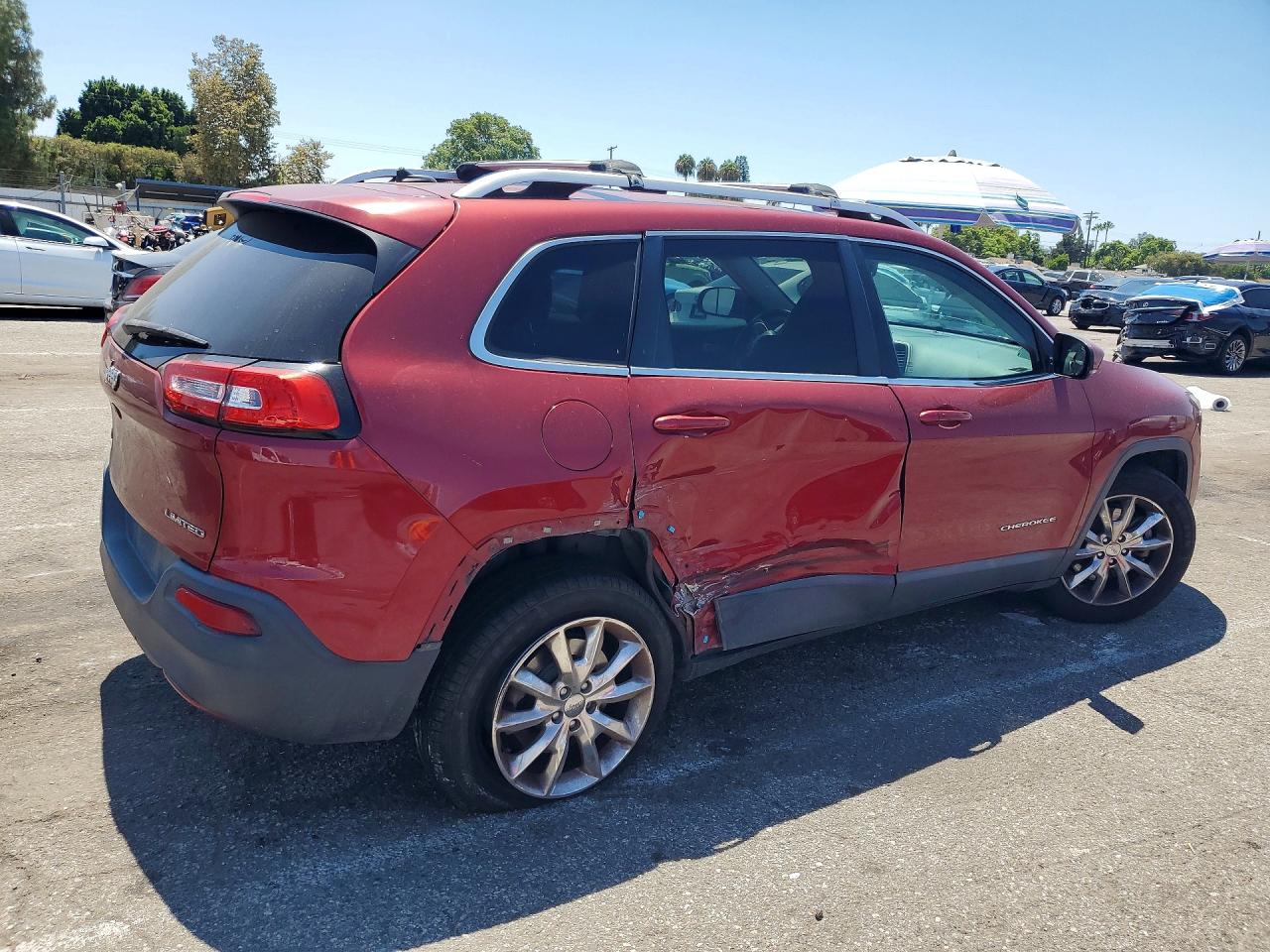 2014 Jeep Cherokee Limited Maroon vin: 1C4PJMDS7EW296802