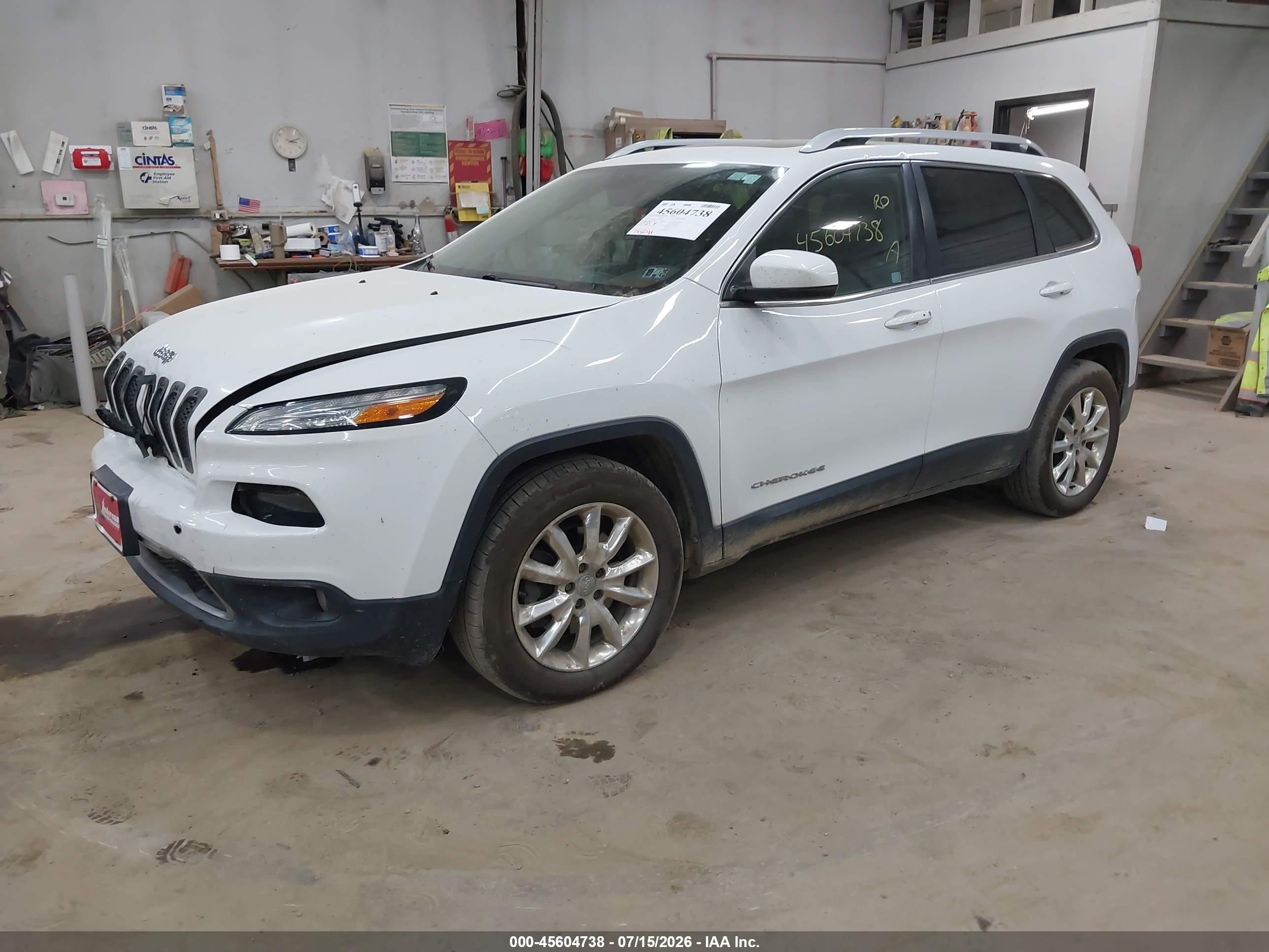 2015 Jeep Cherokee Limited White vin: 1C4PJMDS7FW615374