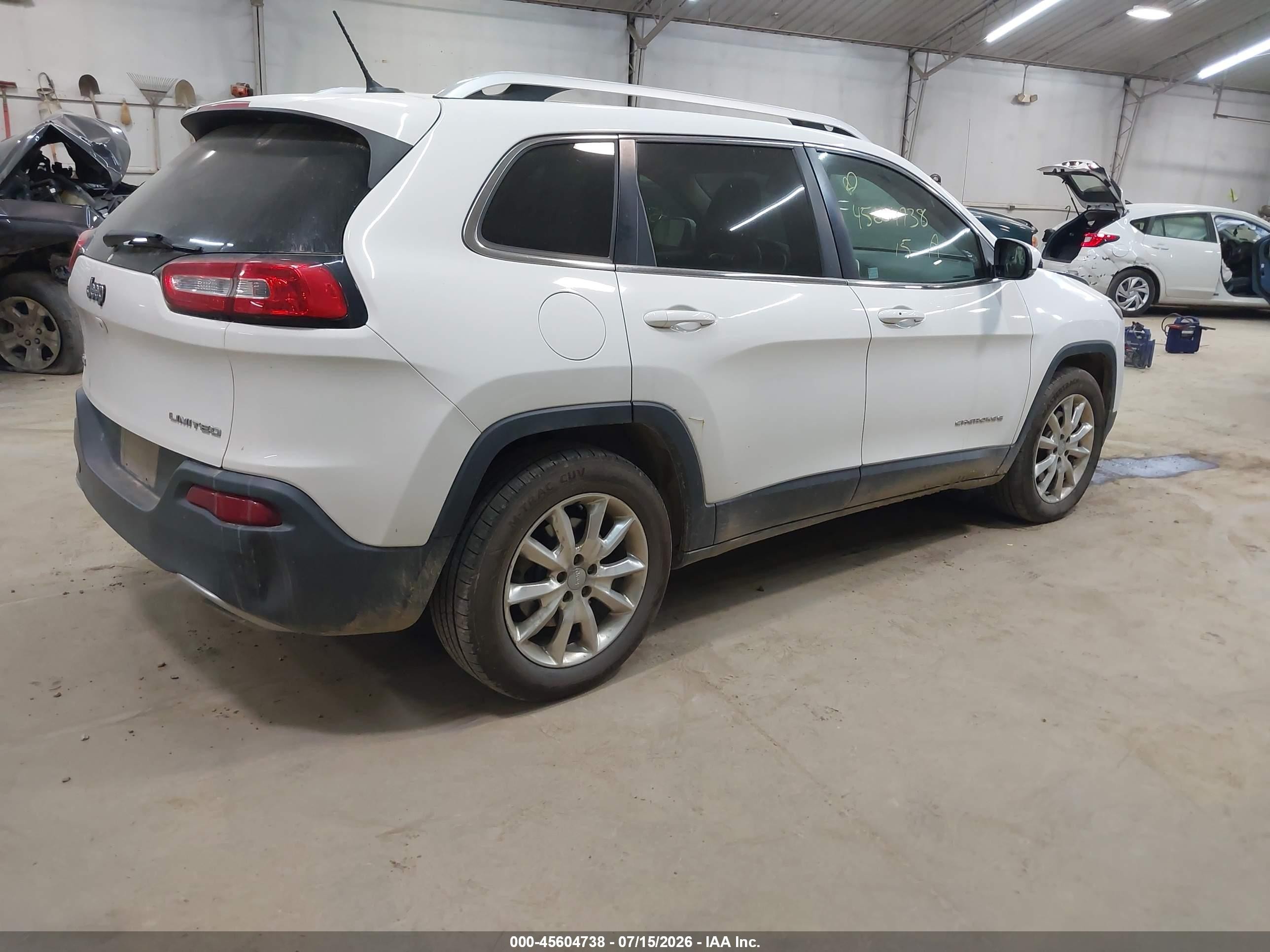2015 Jeep Cherokee Limited White vin: 1C4PJMDS7FW615374