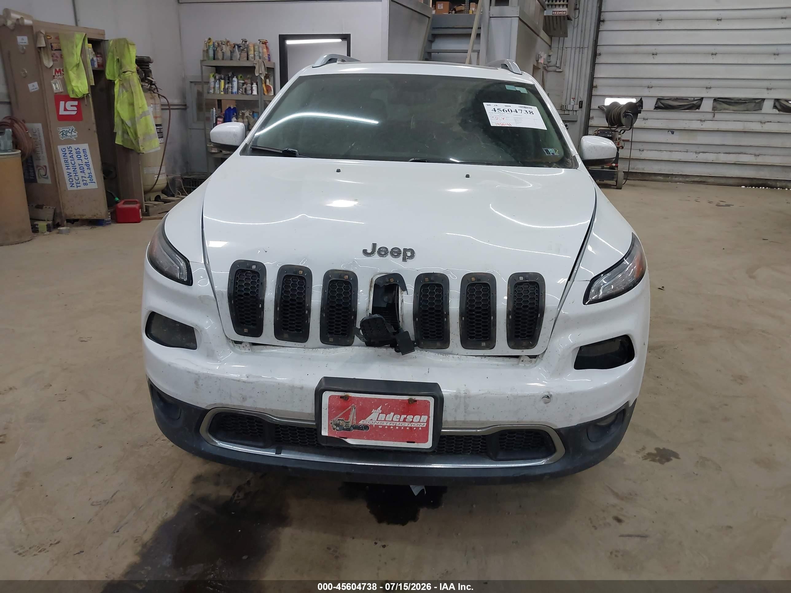 2015 Jeep Cherokee Limited White vin: 1C4PJMDS7FW615374