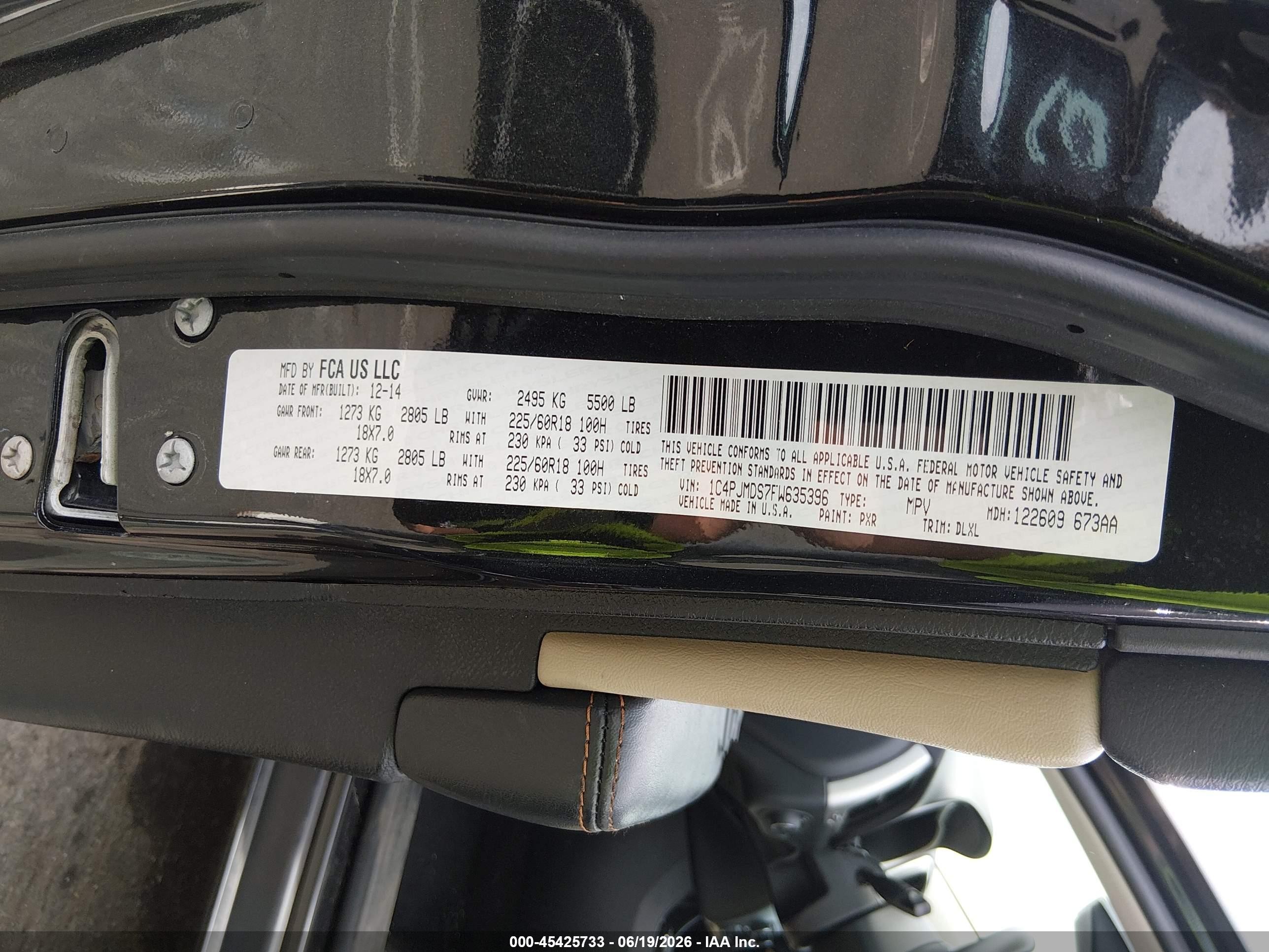 2015 Jeep Cherokee Limited Черный vin: 1C4PJMDS7FW635396