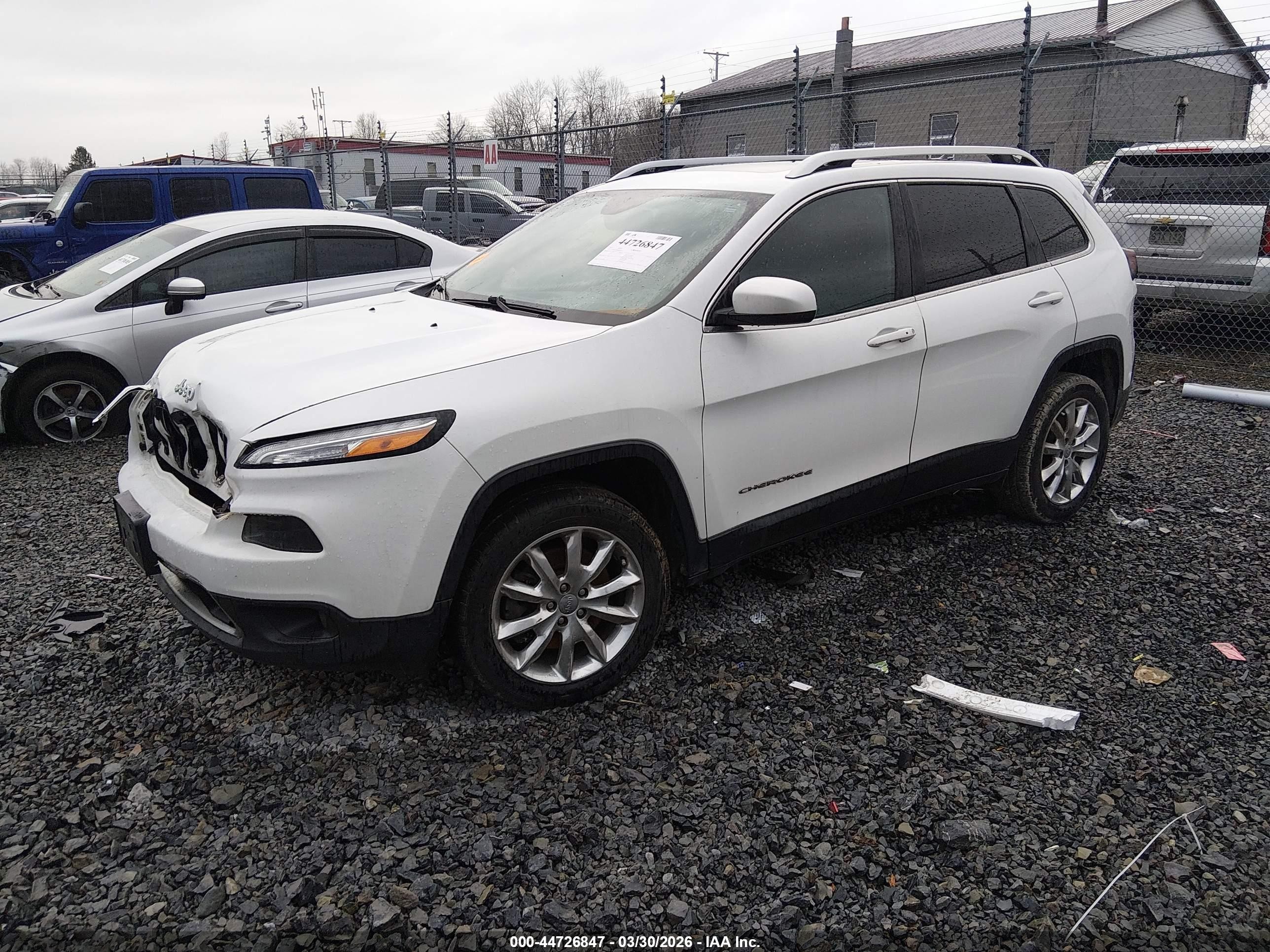 2015 Jeep Cherokee Limited White vin: 1C4PJMDS7FW660329