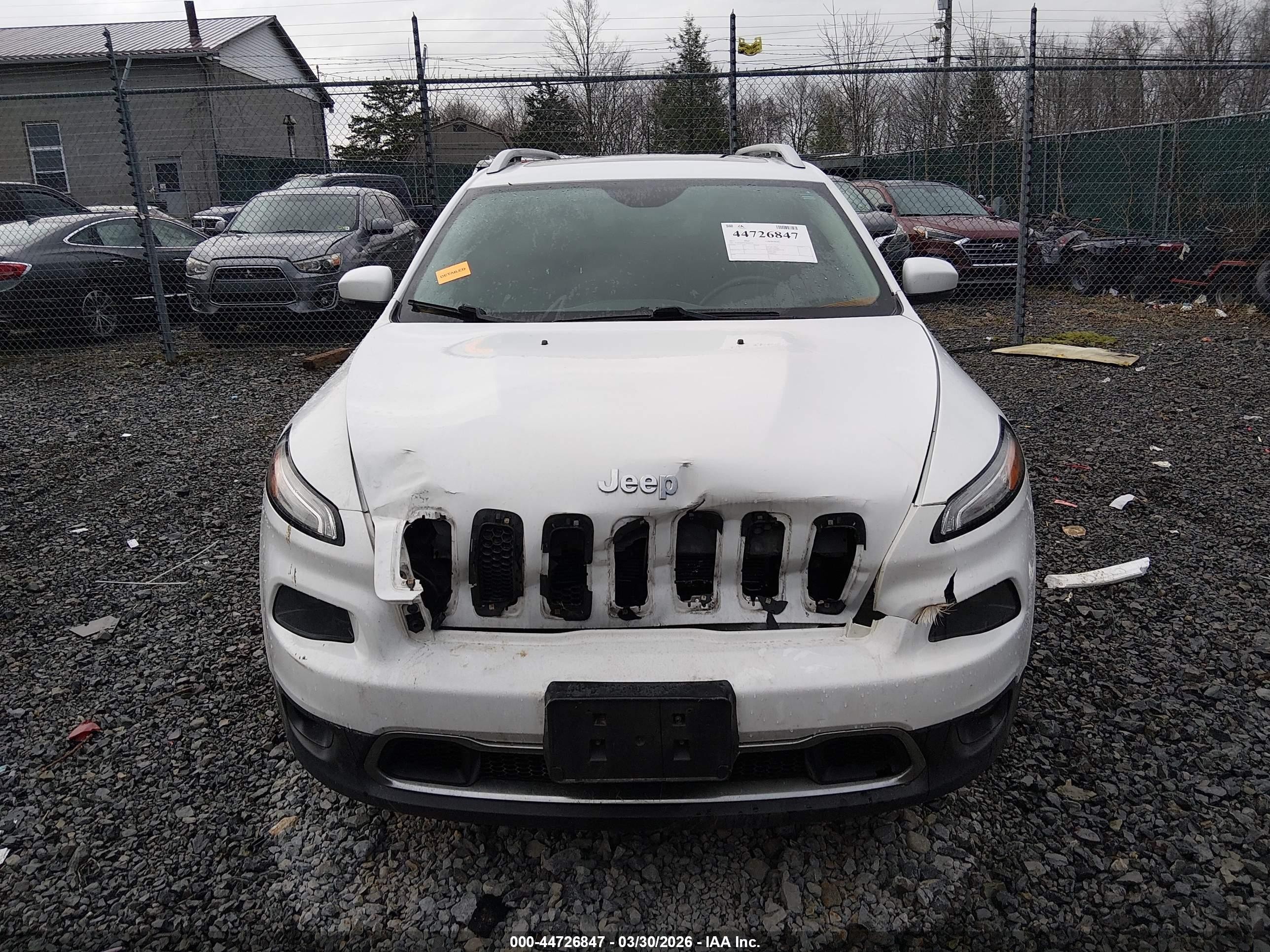 2015 Jeep Cherokee Limited White vin: 1C4PJMDS7FW660329
