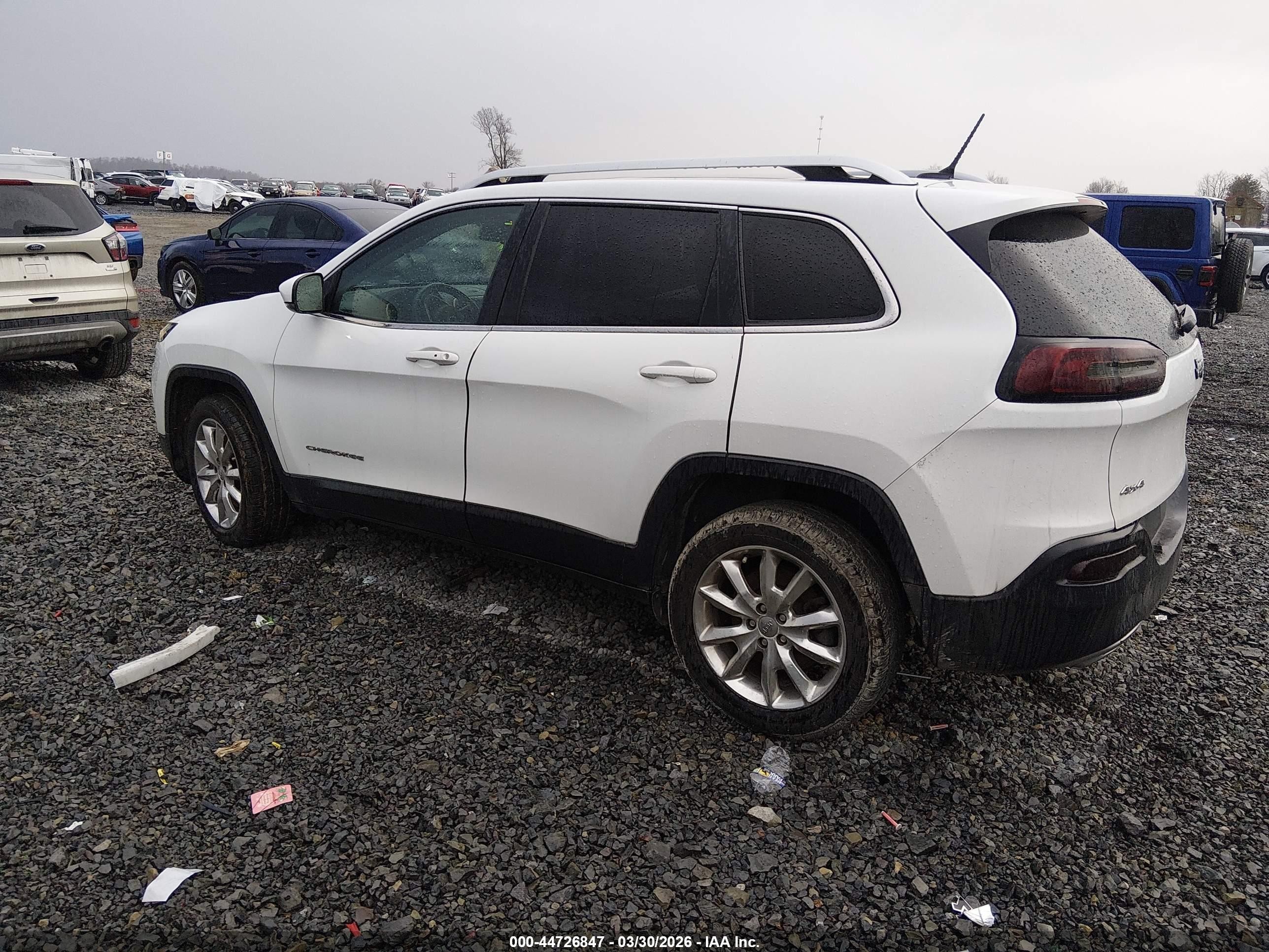 2015 Jeep Cherokee Limited White vin: 1C4PJMDS7FW660329