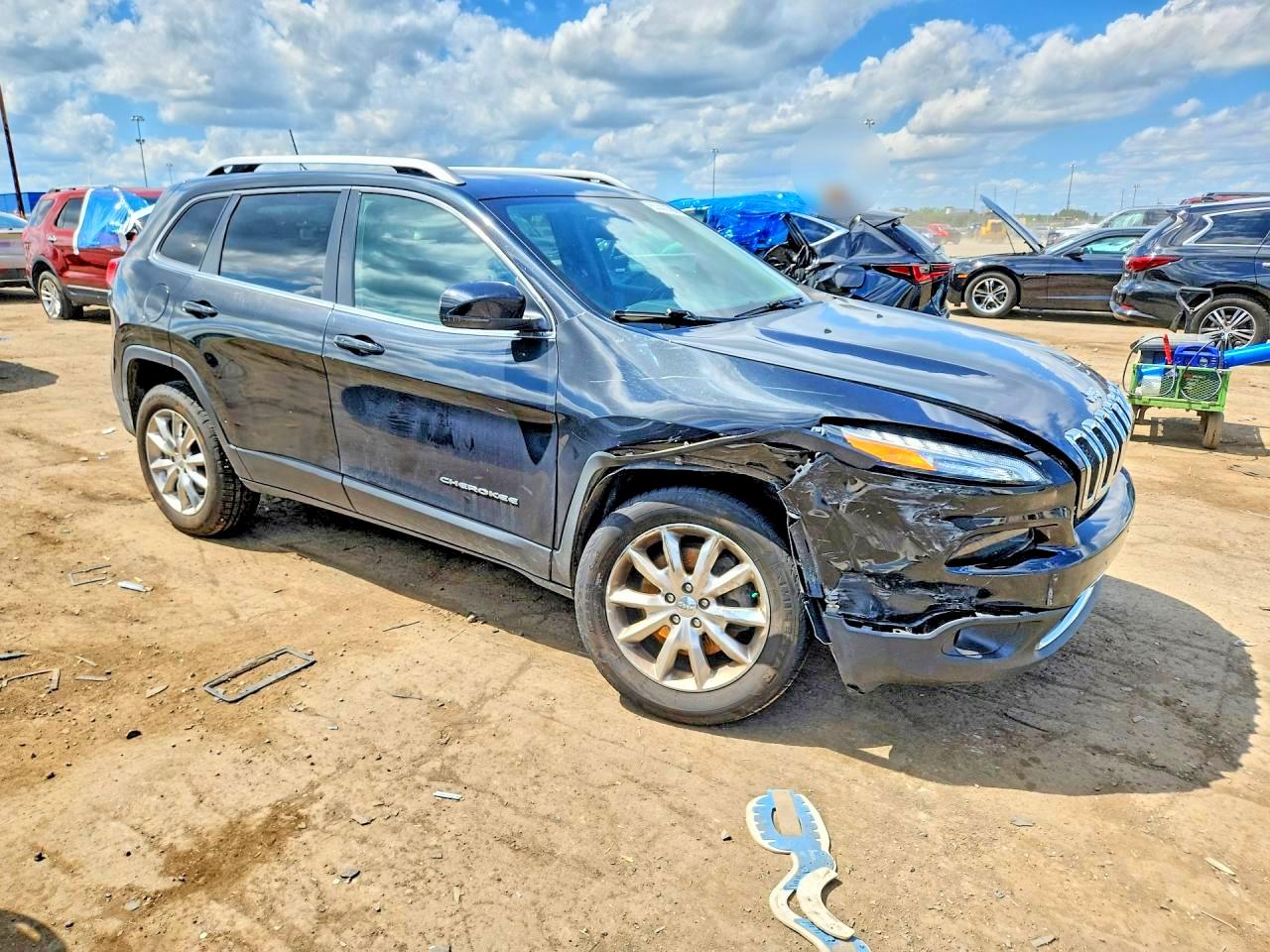 2015 Jeep Cherokee Limited Black vin: 1C4PJMDS7FW664400