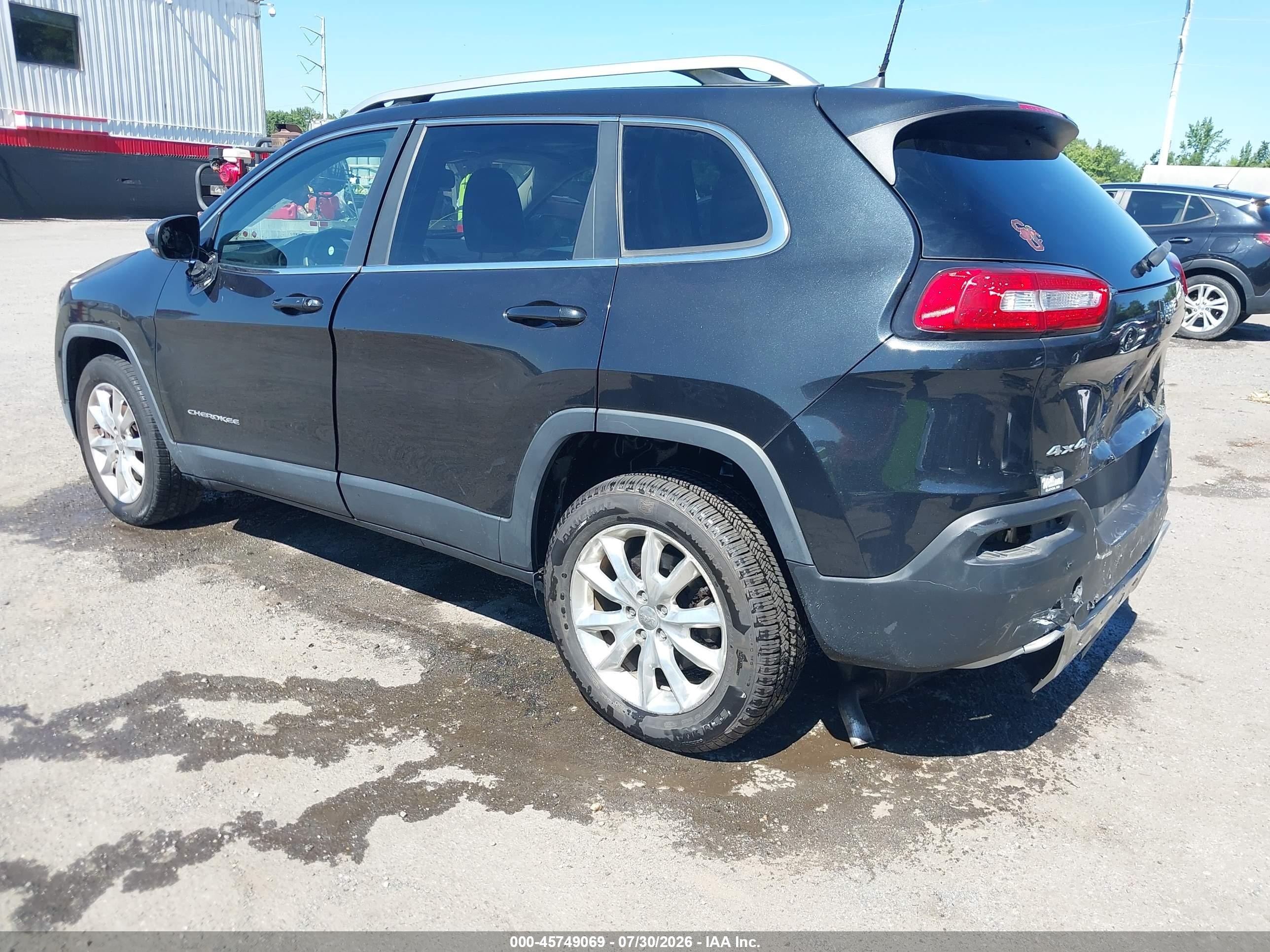 2015 Jeep Cherokee Limited Black vin: 1C4PJMDS7FW758535
