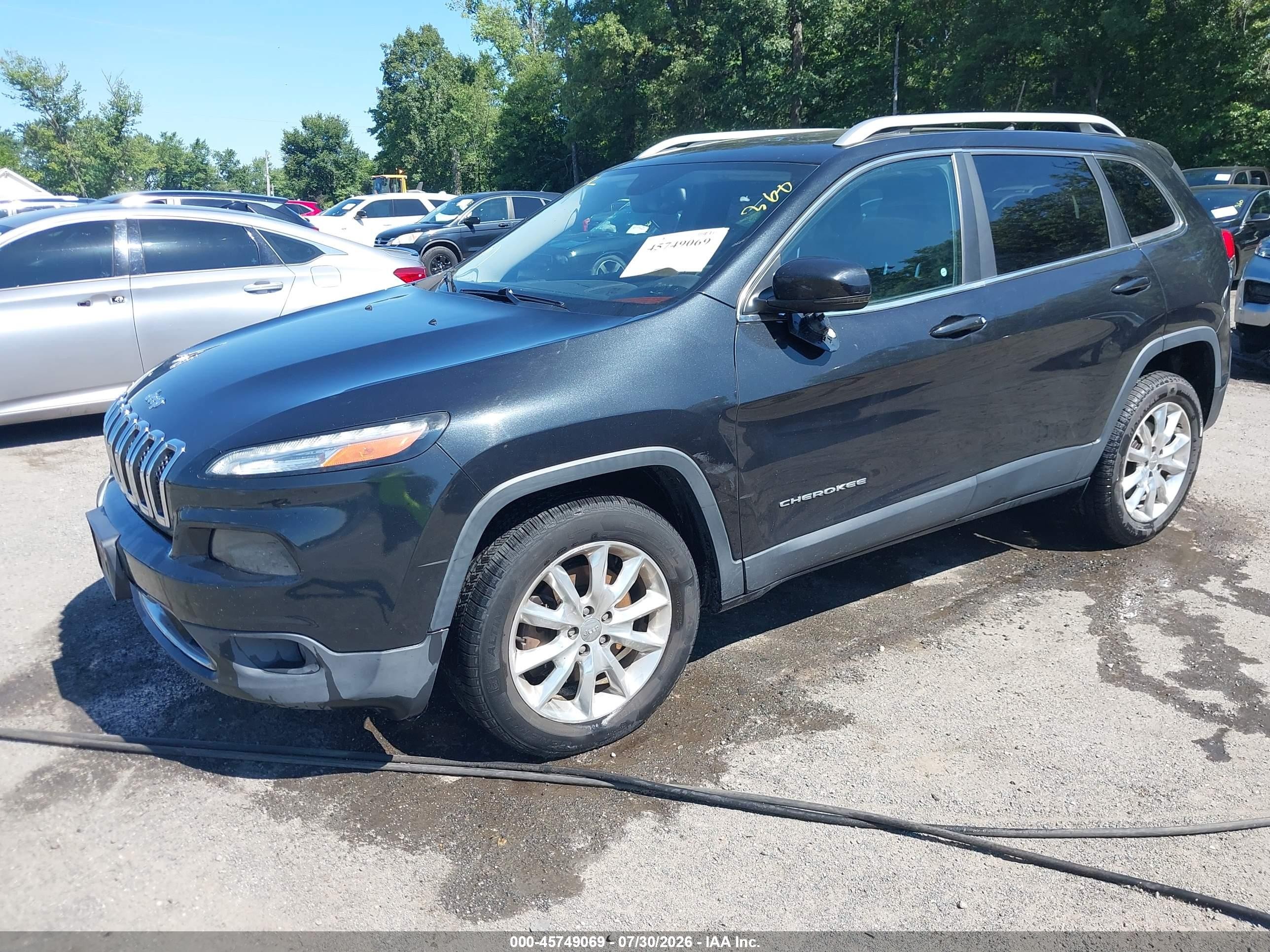 2015 Jeep Cherokee Limited Black vin: 1C4PJMDS7FW758535