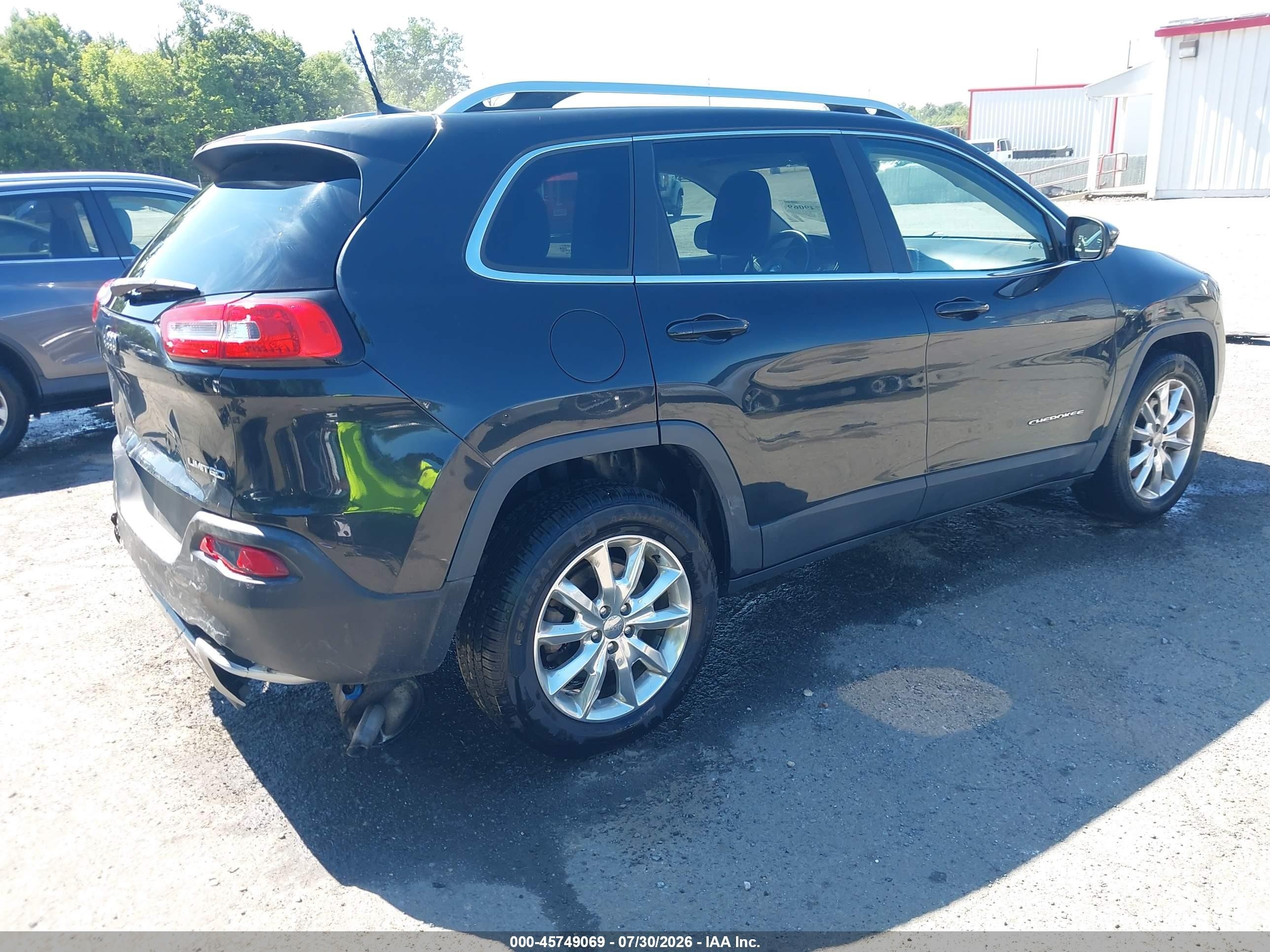 2015 Jeep Cherokee Limited Black vin: 1C4PJMDS7FW758535