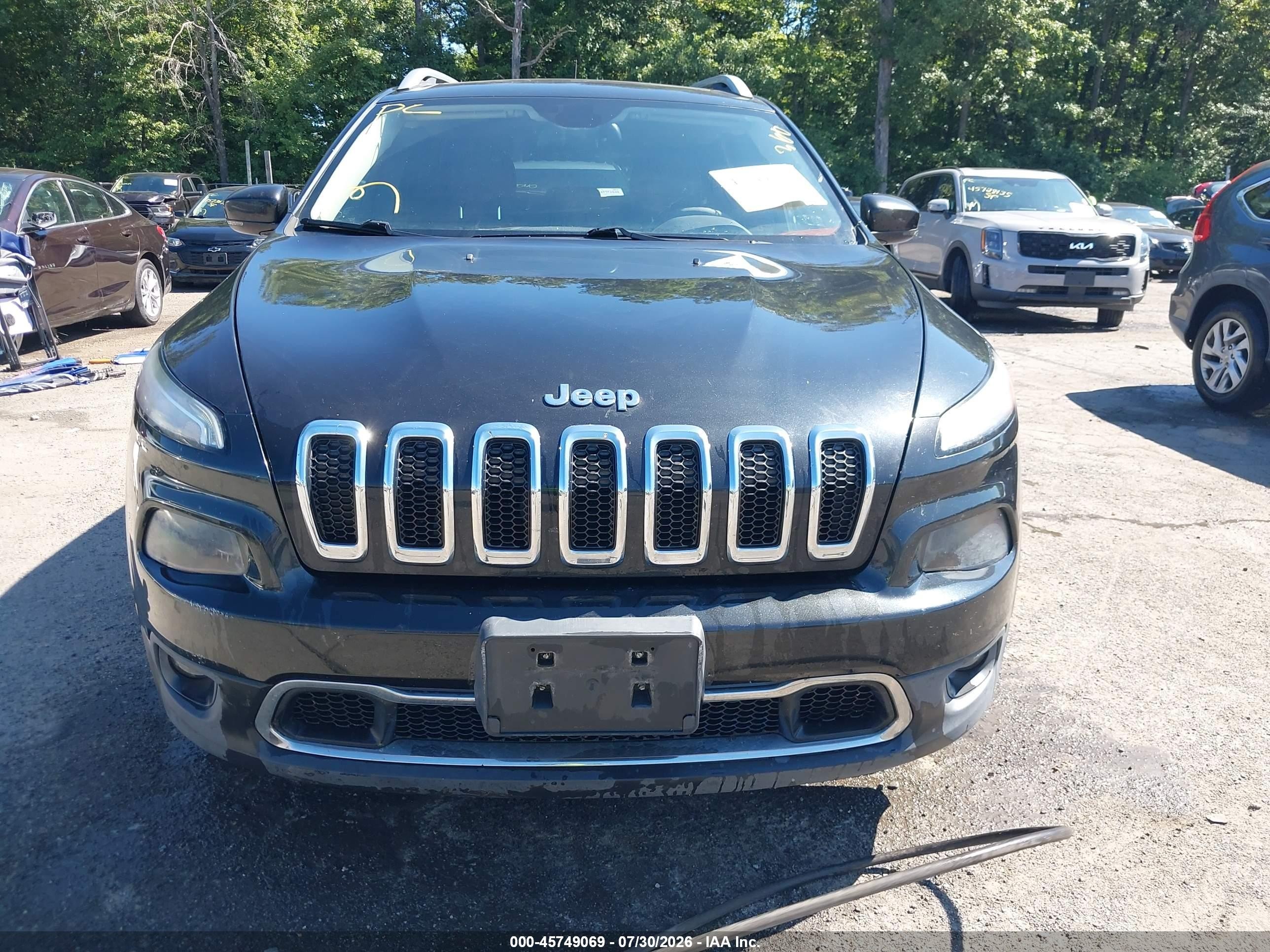 2015 Jeep Cherokee Limited Black vin: 1C4PJMDS7FW758535