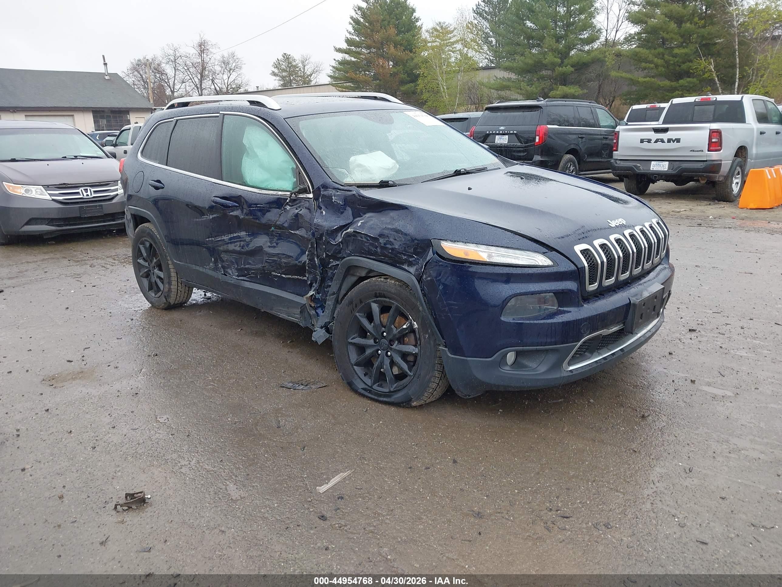 2014 Jeep Cherokee Limited Blue vin: 1C4PJMDS8EW182081