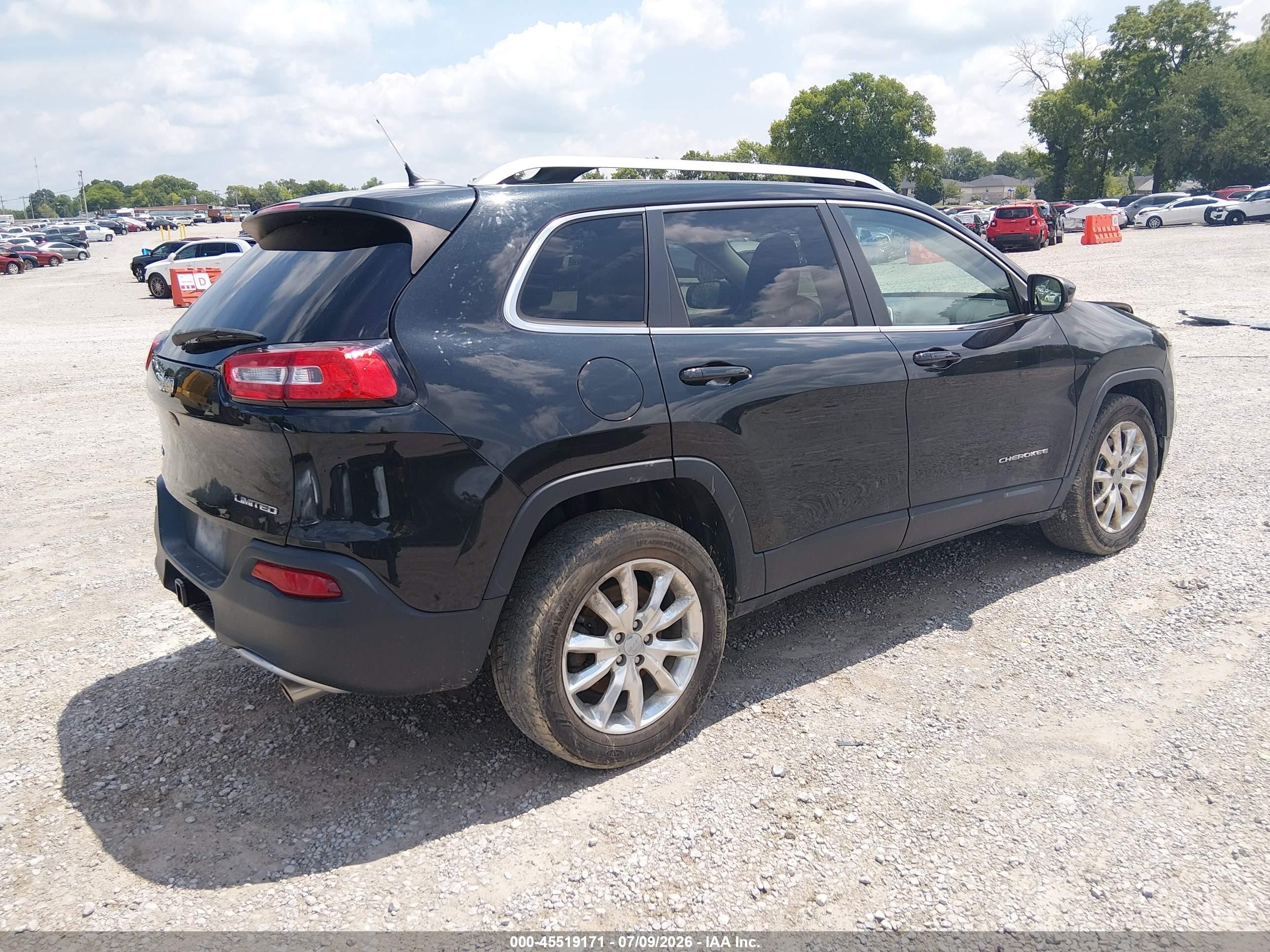2014 Jeep Cherokee Limited Black vin: 1C4PJMDS8EW191668
