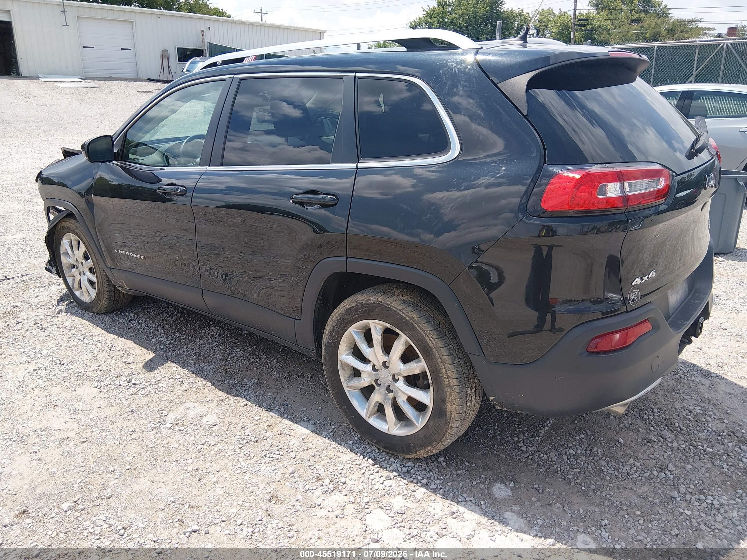 2014 Jeep Cherokee Limited Black vin: 1C4PJMDS8EW191668