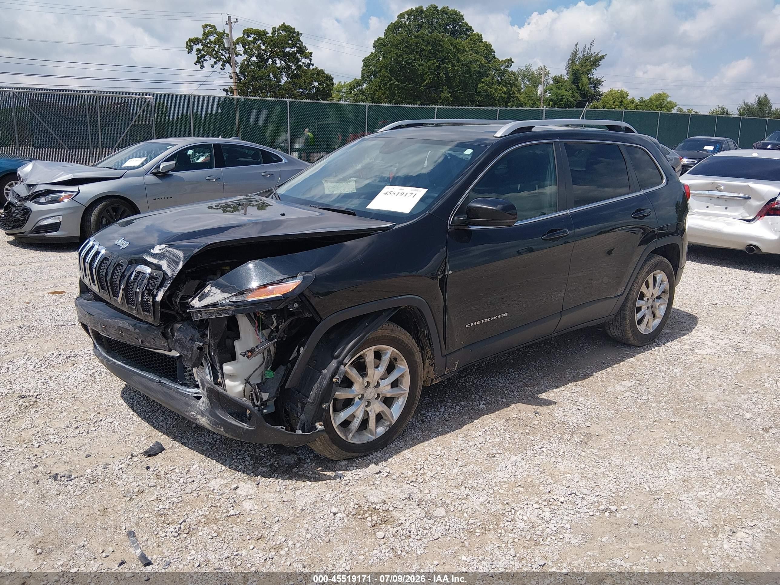 2014 Jeep Cherokee Limited Black vin: 1C4PJMDS8EW191668