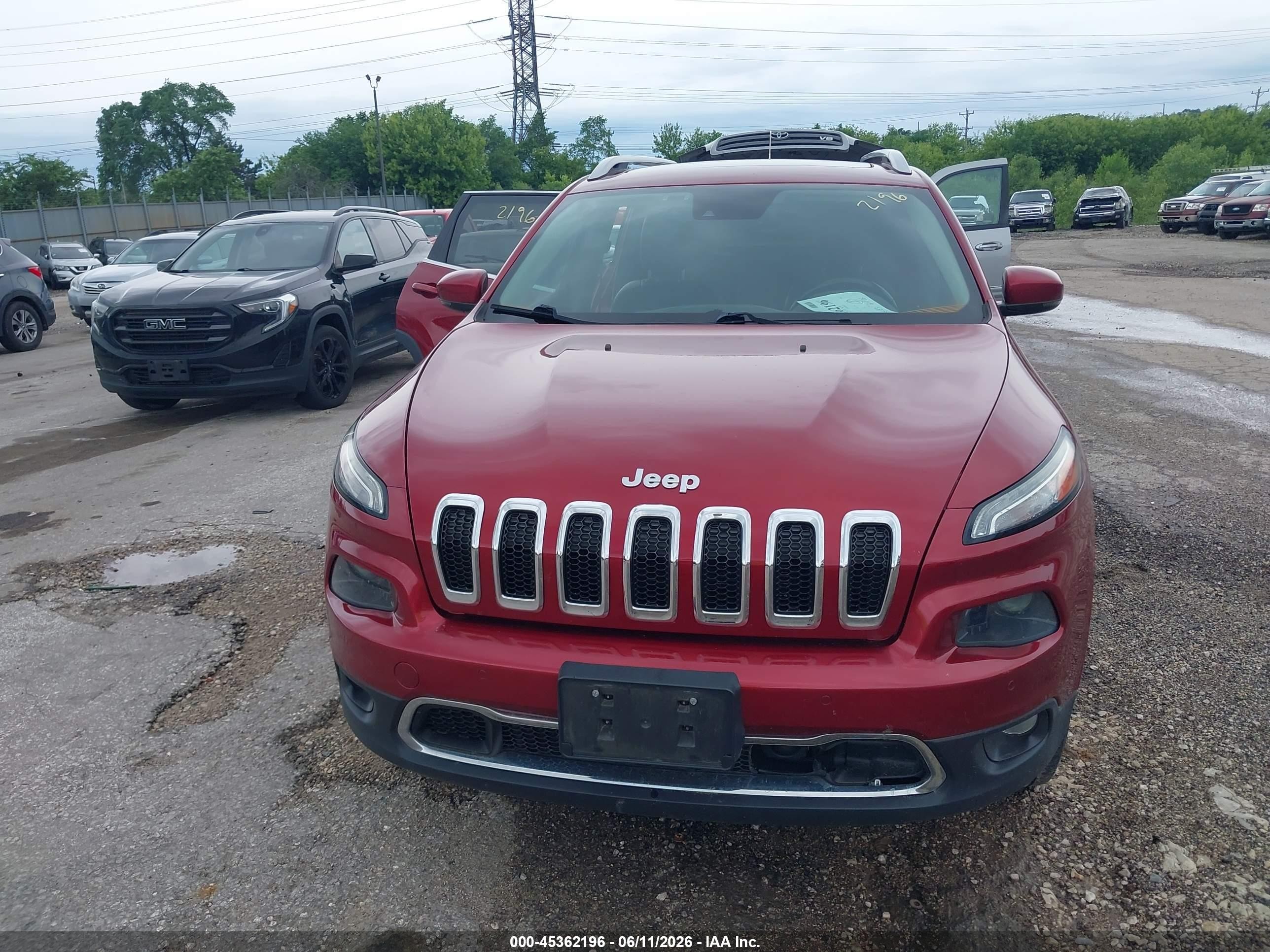 2014 Jeep Cherokee Limited Бордовый vin: 1C4PJMDS8EW196577