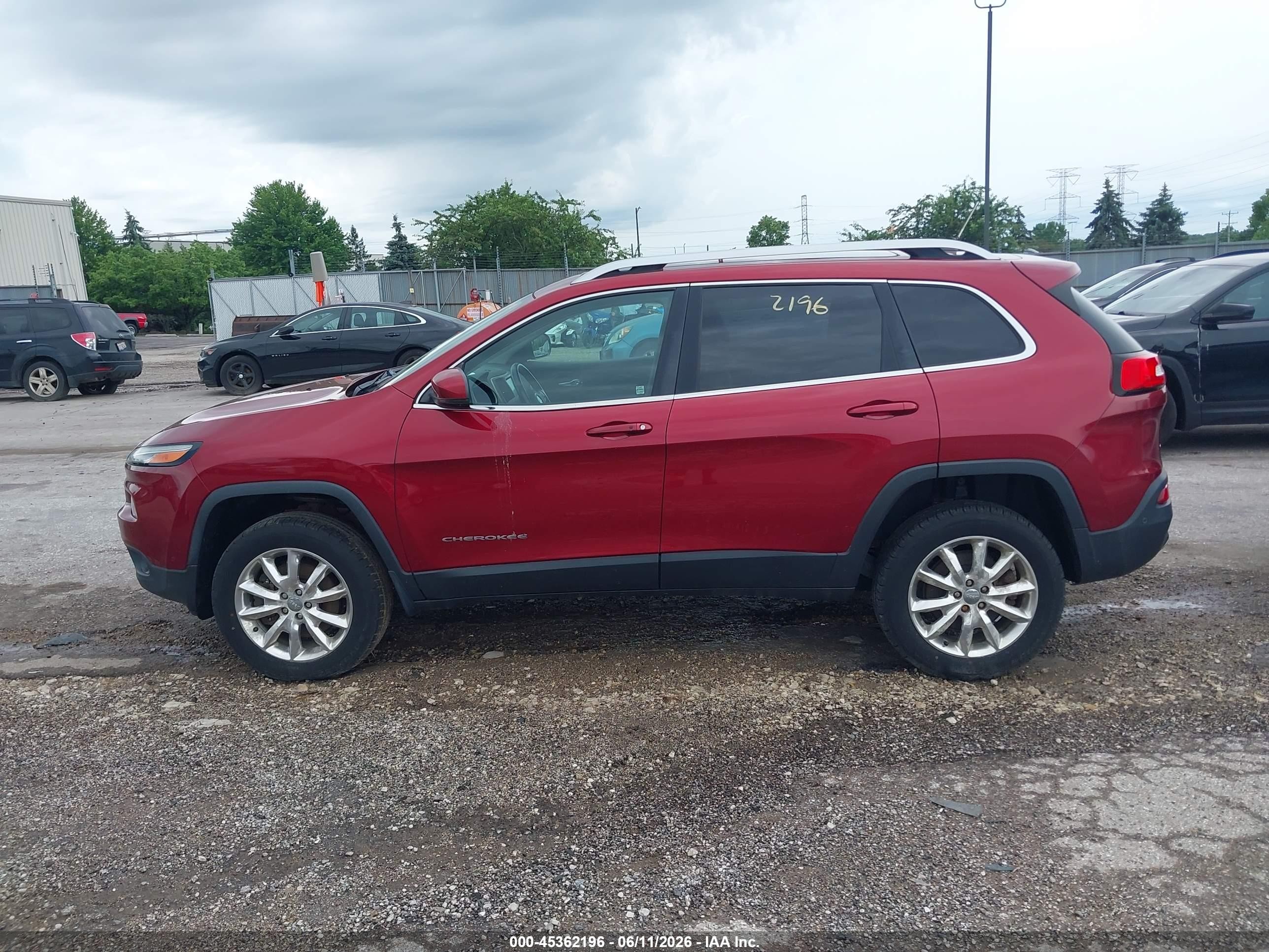 2014 Jeep Cherokee Limited Бордовый vin: 1C4PJMDS8EW196577
