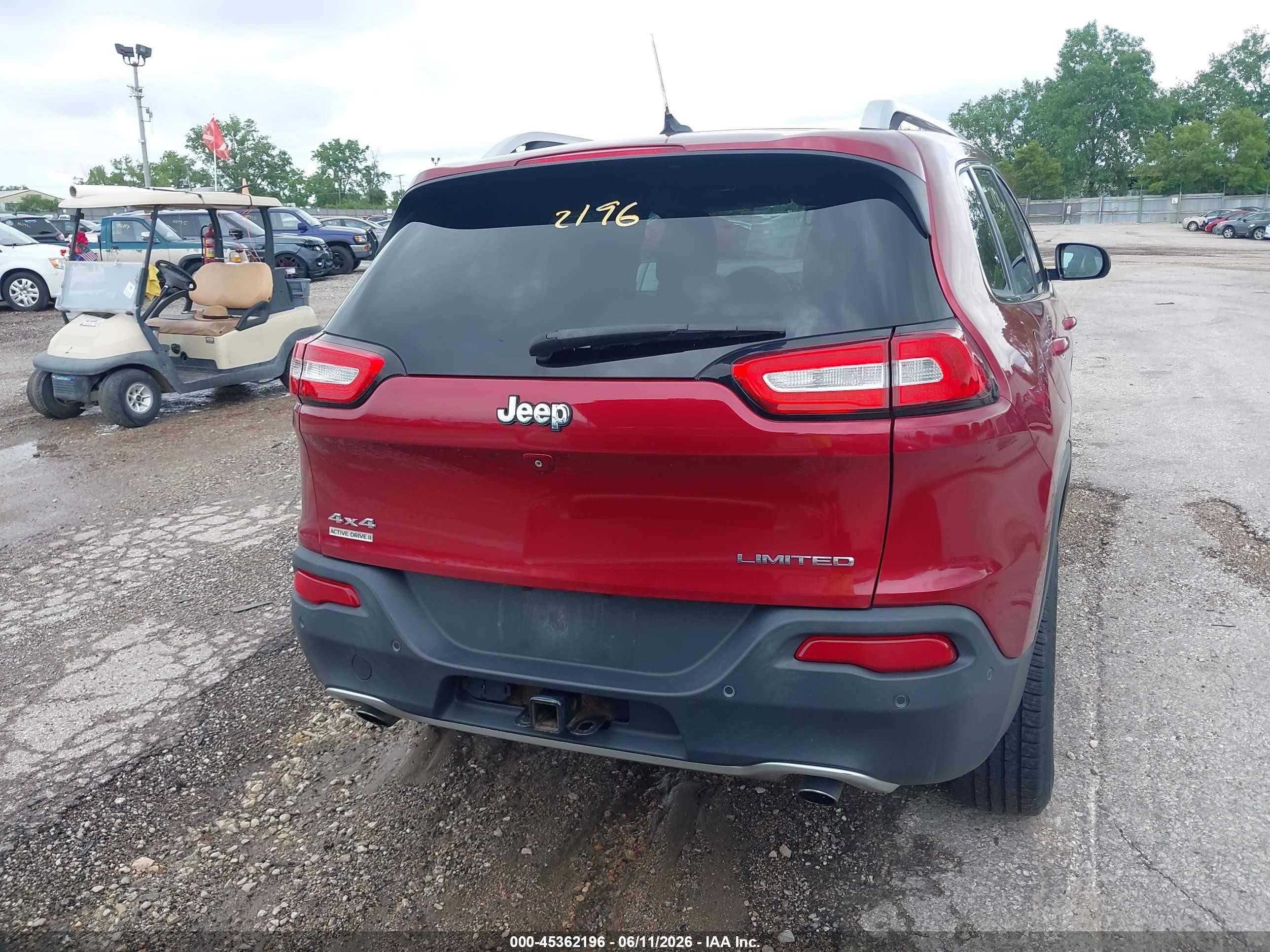2014 Jeep Cherokee Limited Бордовый vin: 1C4PJMDS8EW196577